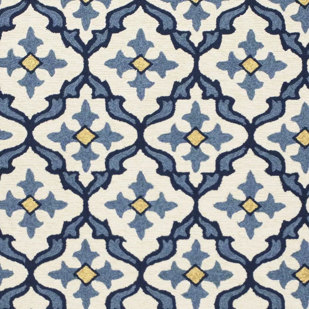 3' X 5' Blue Moroccan Handmade Indoor Outdoor Area Rug Homeroots Outdoor