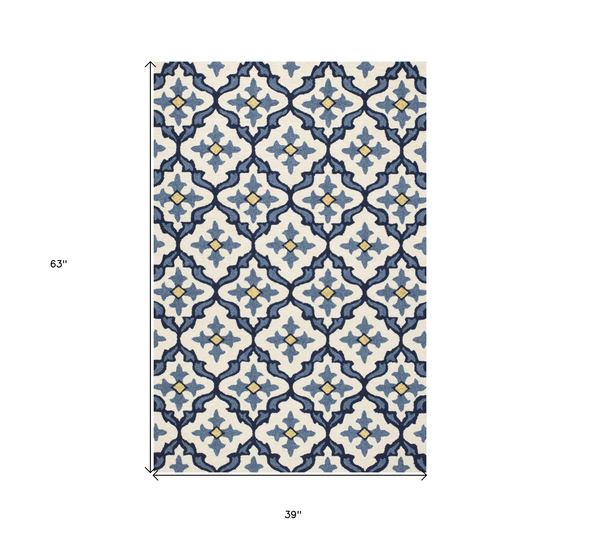 3' X 5' Blue Moroccan Handmade Indoor Outdoor Area Rug Homeroots Outdoor