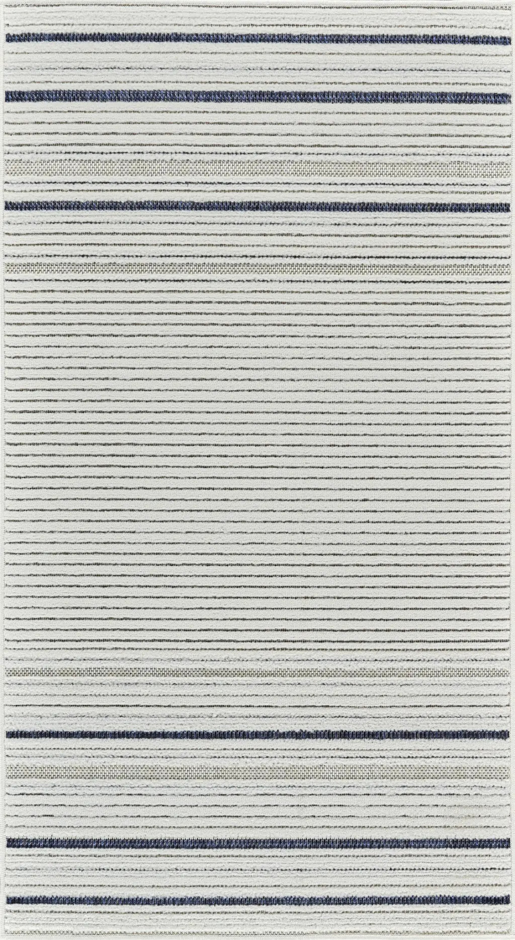 3' X 5' Blue and Cream Striped Distressed Indoor Outdoor Area Rug Homeroots Outdoor