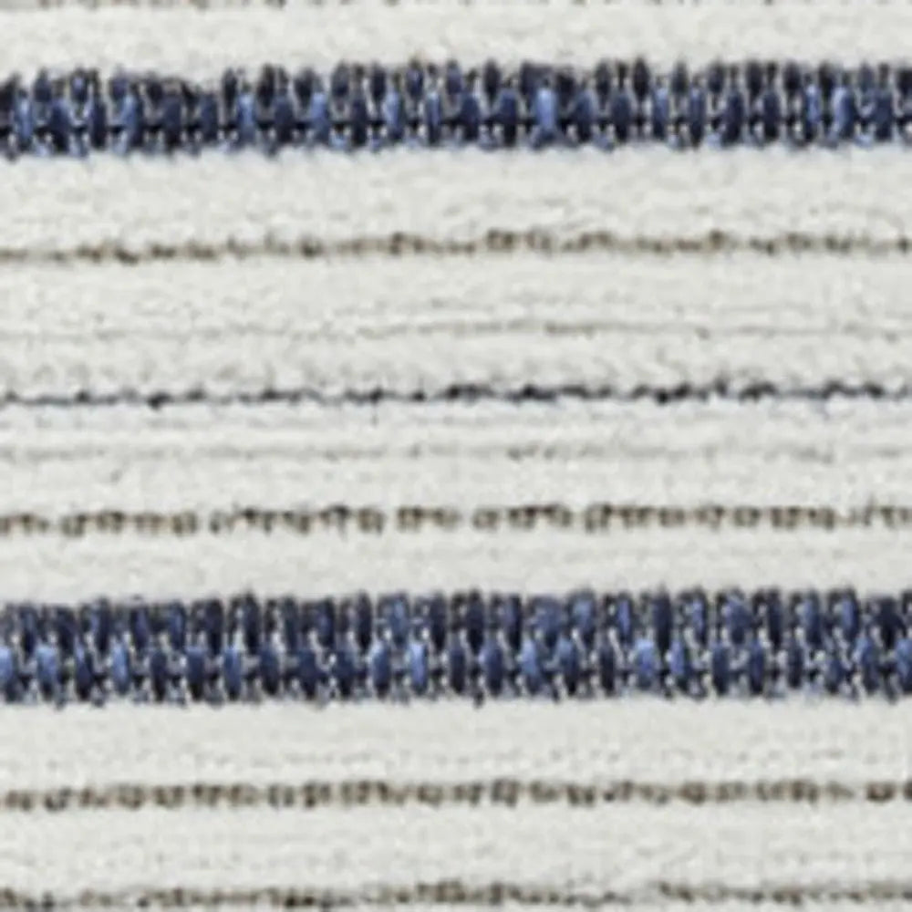 3' X 5' Blue and Cream Striped Distressed Indoor Outdoor Area Rug Homeroots Outdoor