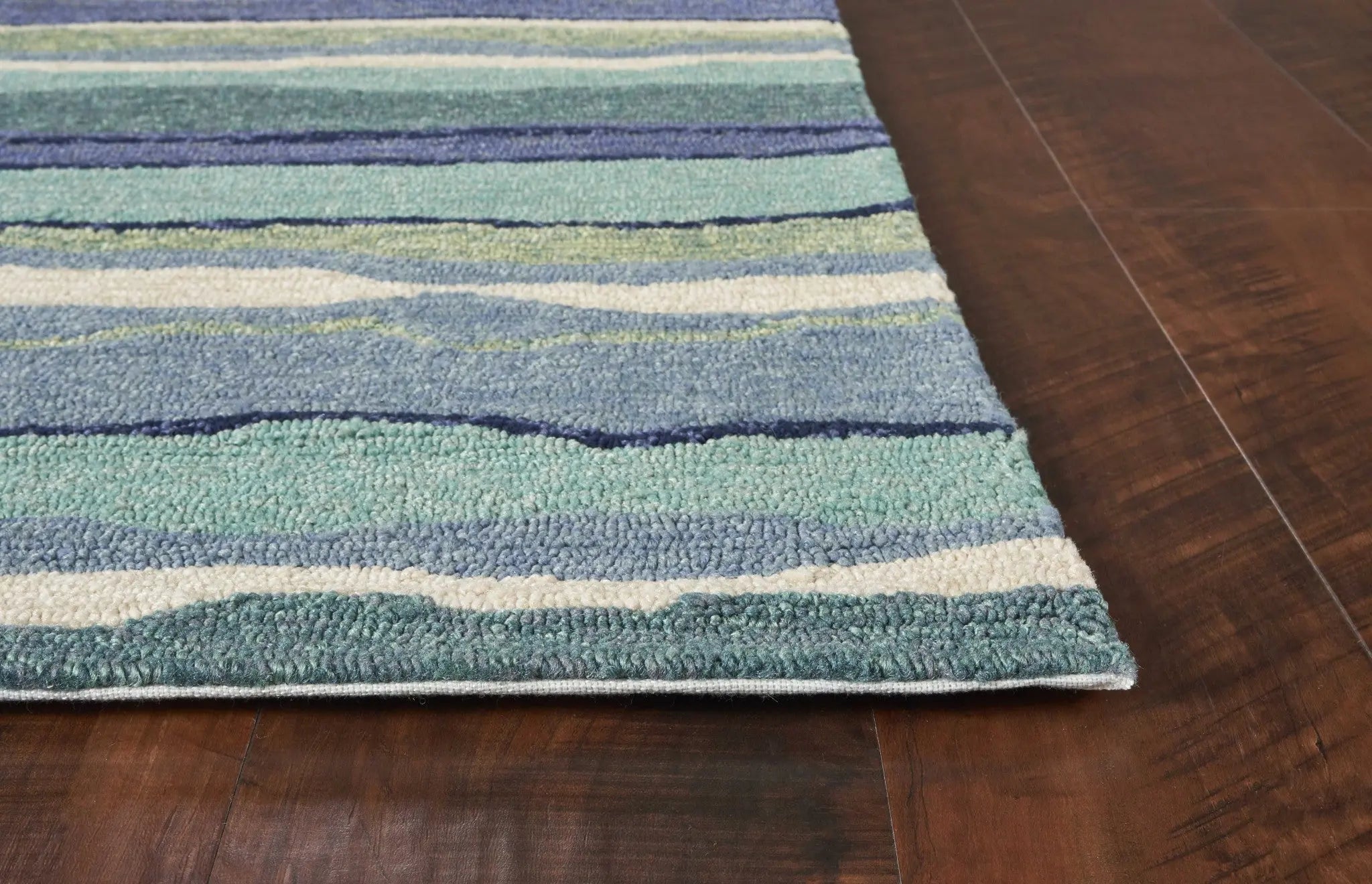3' X 5' Blue and Ivory Abstract Handmade Indoor Outdoor Area Rug Homeroots Outdoor