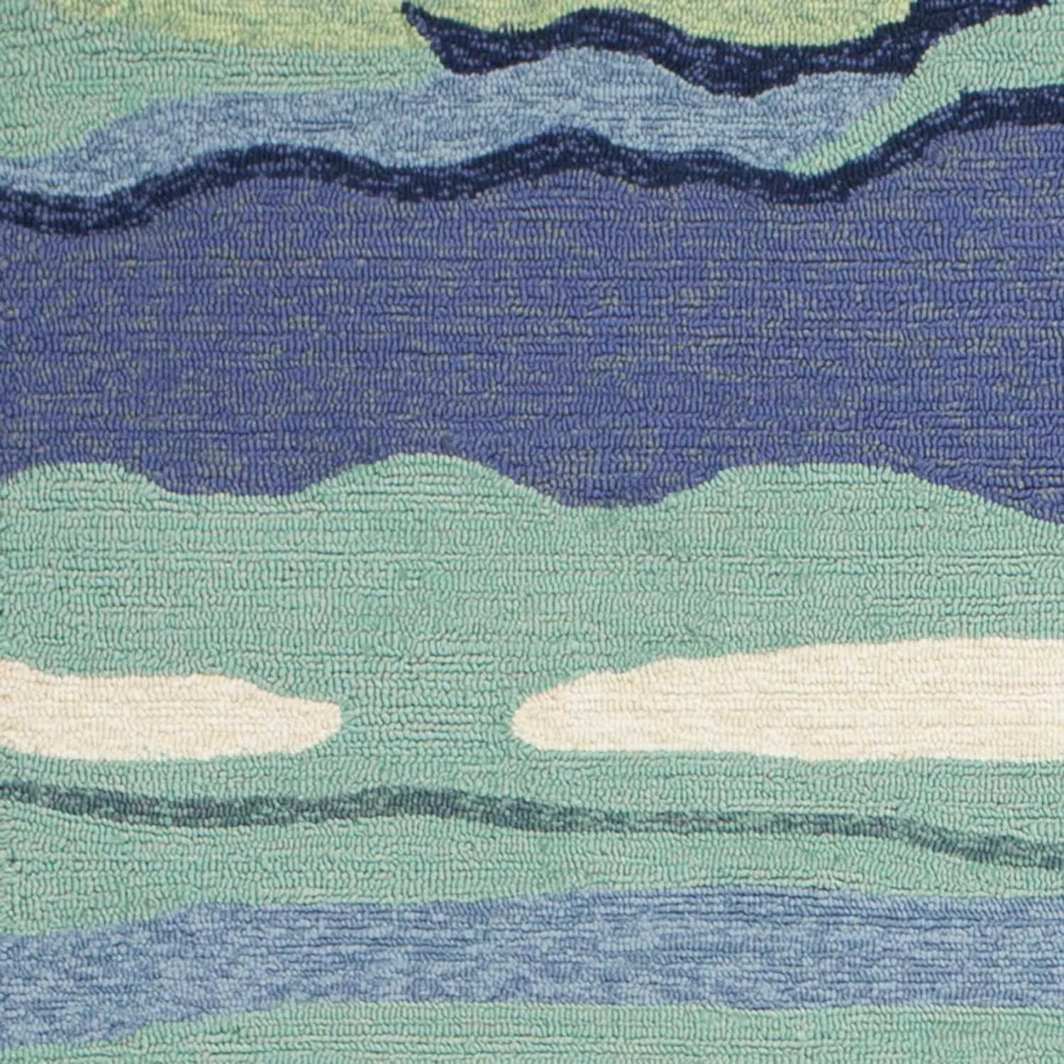 3' X 5' Blue and Ivory Abstract Handmade Indoor Outdoor Area Rug Homeroots Outdoor