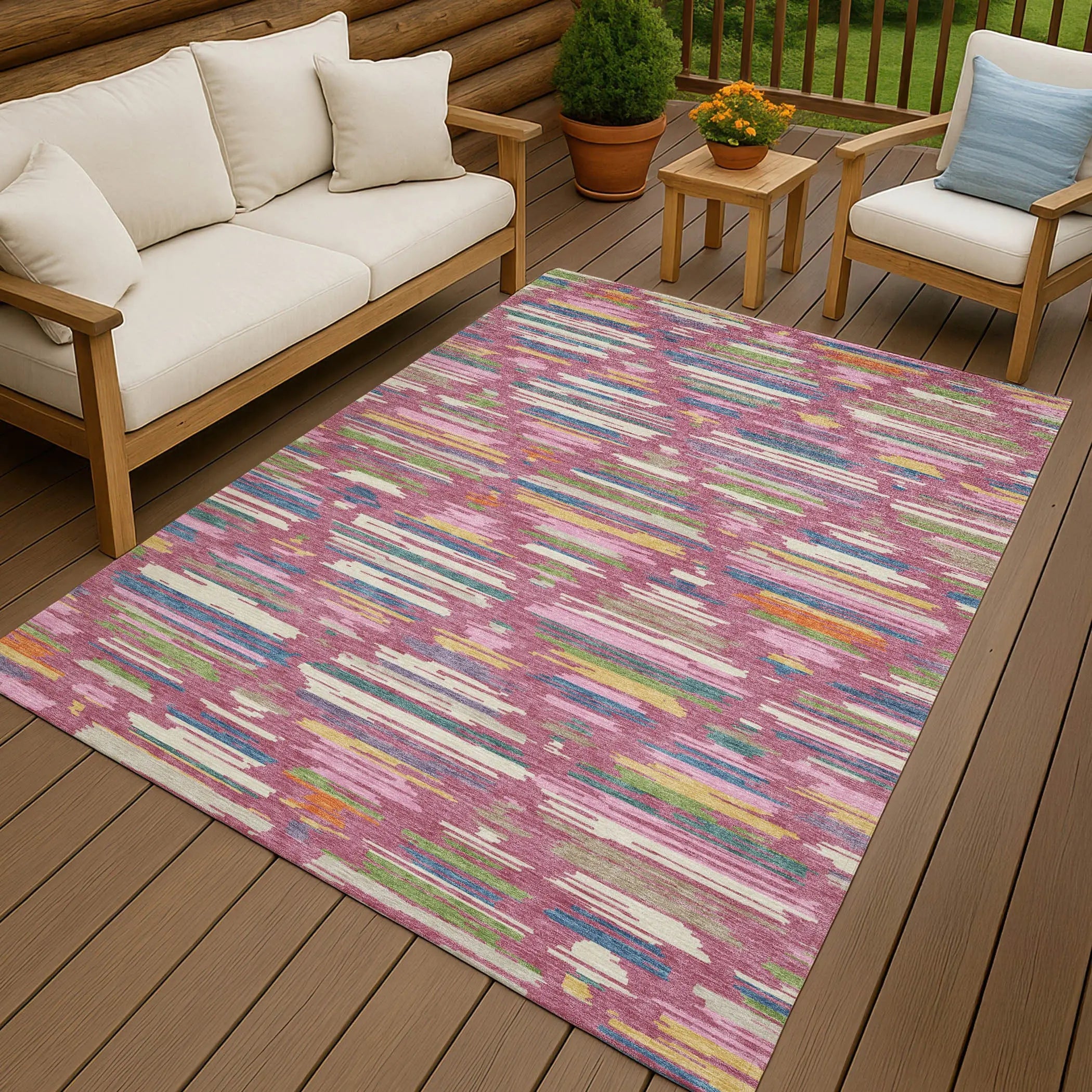 3' X 5' Blush And Ivory Southwestern Washable Indoor Outdoor Area Rug Homeroots Outdoor