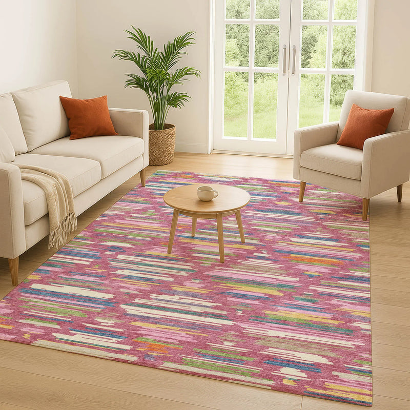 3' X 5' Blush And Ivory Southwestern Washable Indoor Outdoor Area Rug Homeroots Outdoor