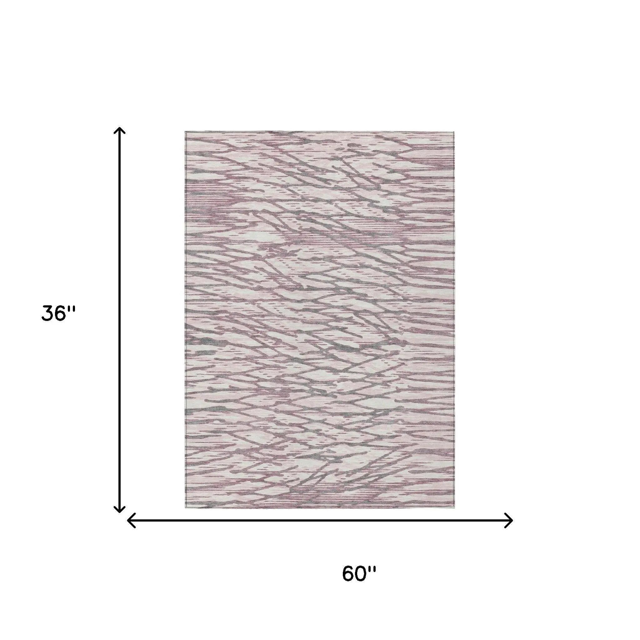 3' X 5' Blush And Pink Abstract Washable Indoor Outdoor Area Rug Homeroots Outdoor