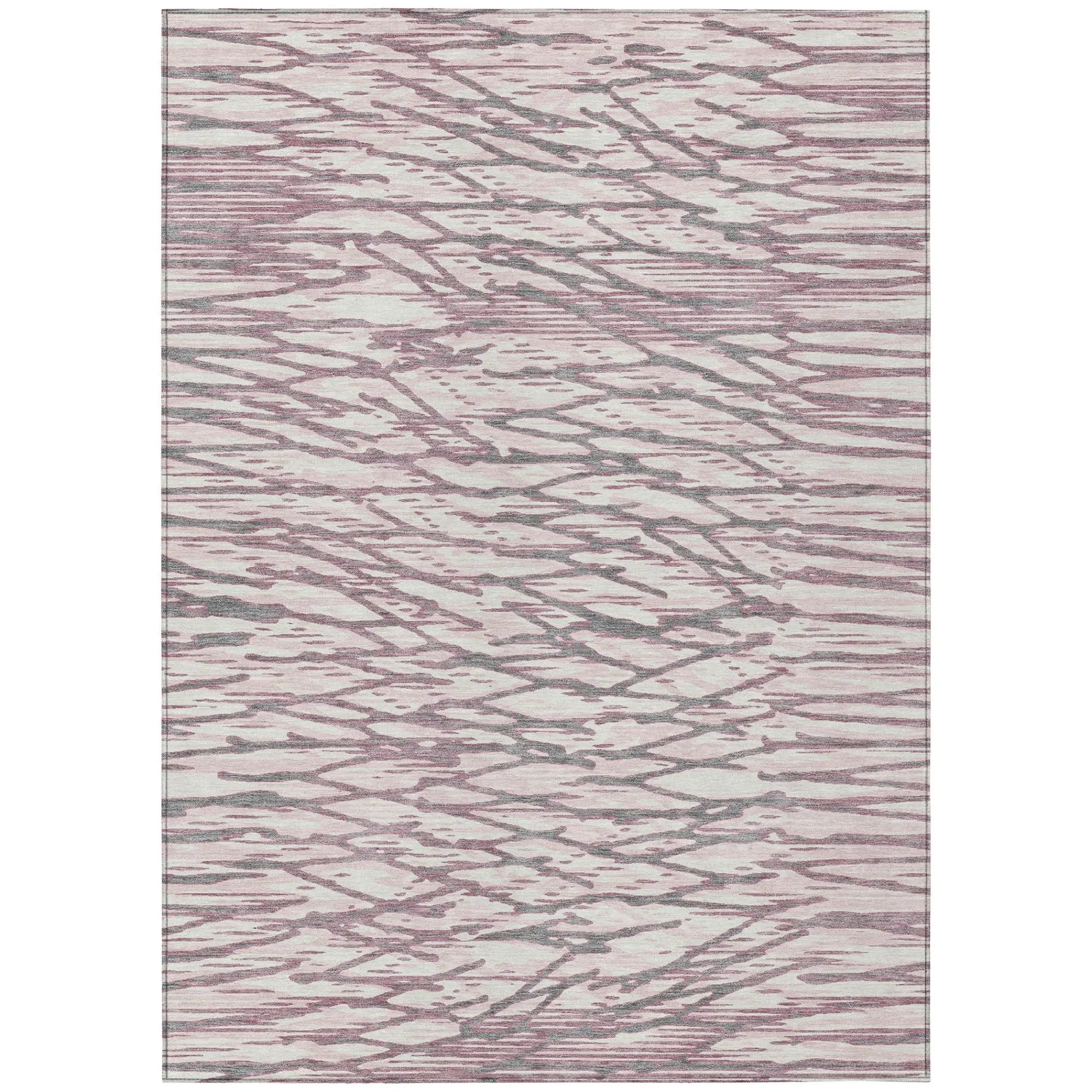 3' X 5' Blush And Pink Abstract Washable Indoor Outdoor Area Rug Homeroots Outdoor
