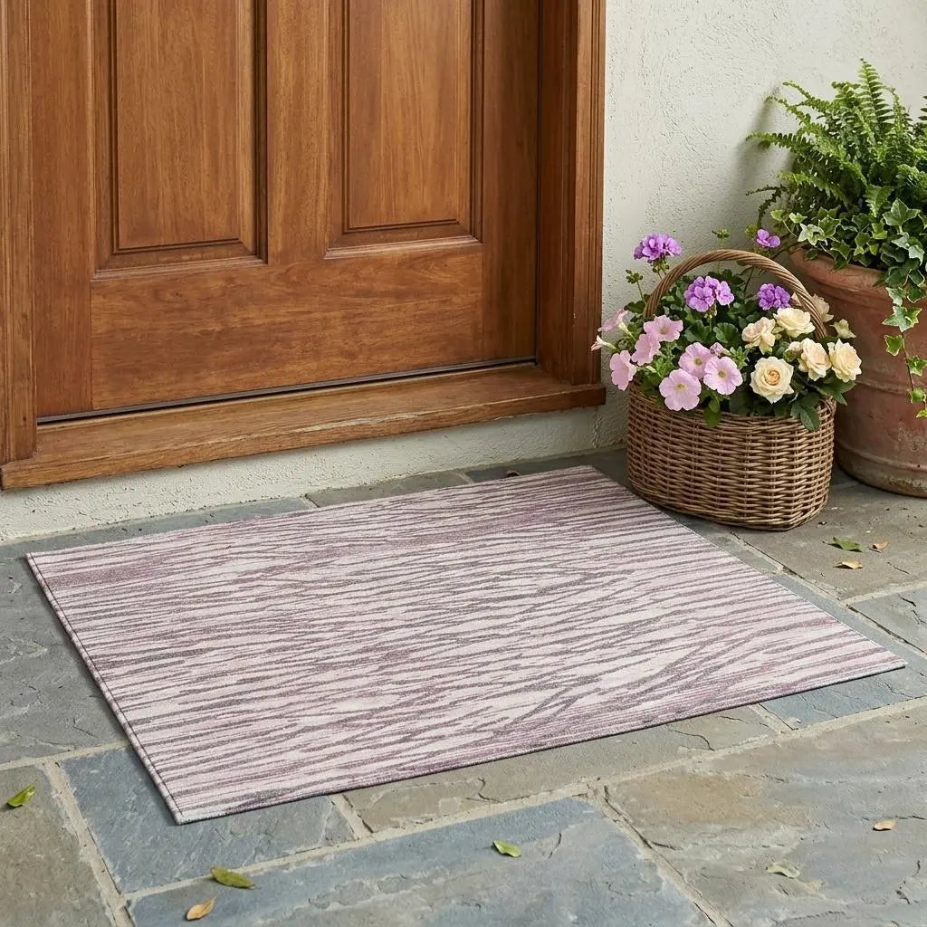 3' X 5' Blush And Pink Abstract Washable Indoor Outdoor Area Rug Homeroots Outdoor