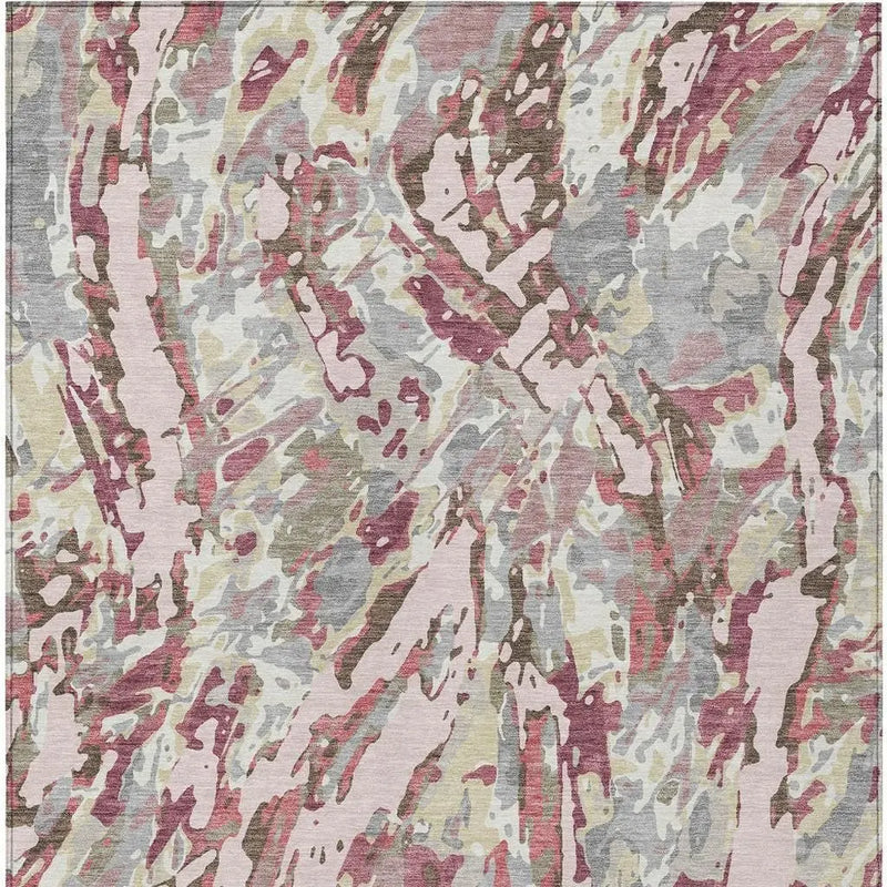 3' X 5' Blush And Pink Abstract Washable Indoor Outdoor Area Rug Homeroots Outdoor