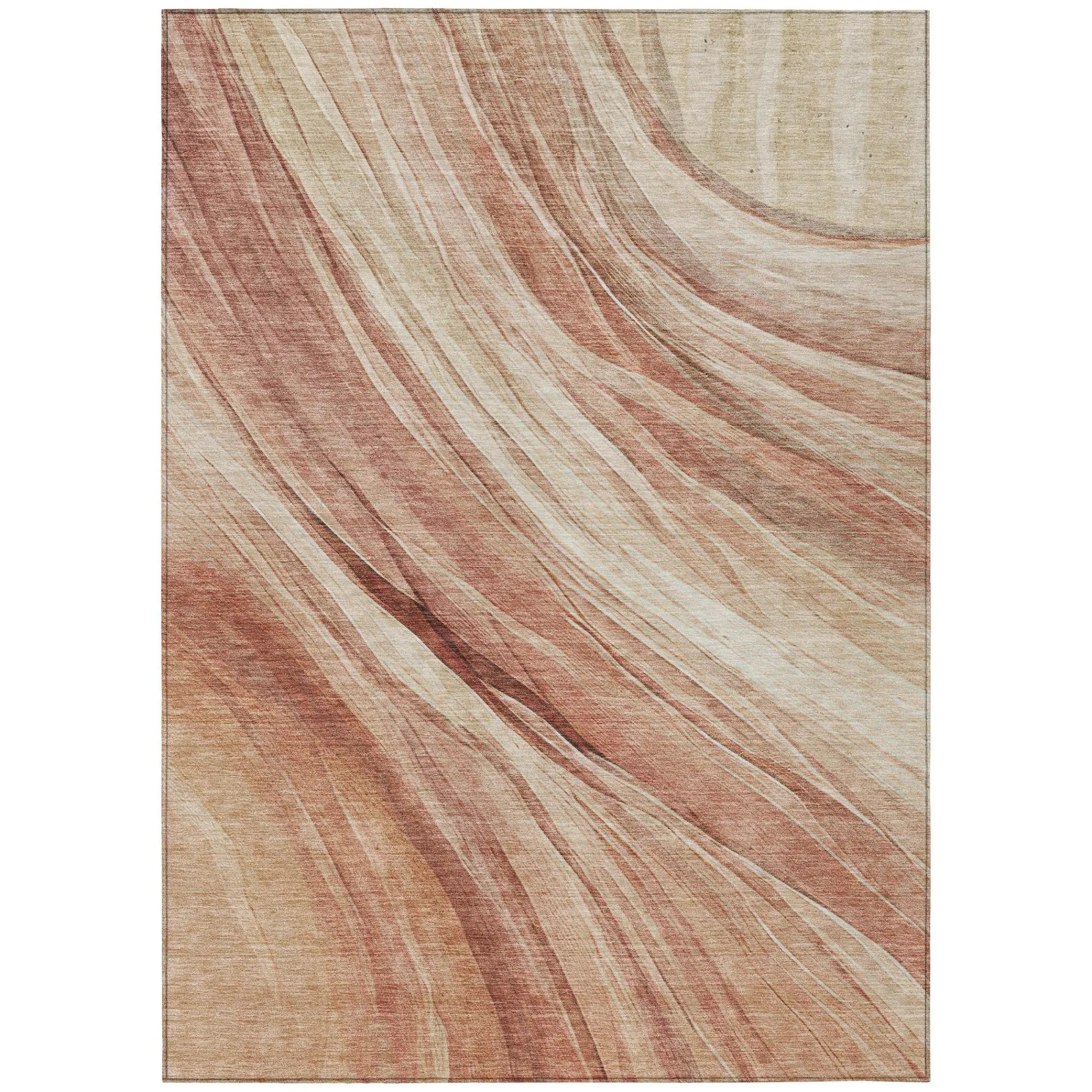 3' X 5' Blush And Pink Abstract Washable Indoor Outdoor Area Rug Homeroots Outdoor