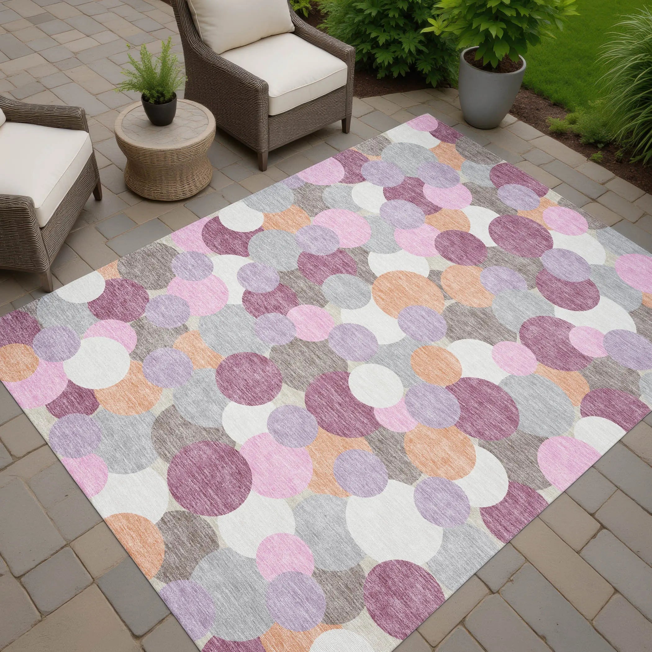 3' X 5' Blush And Pink Geometric Washable Indoor Outdoor Area Rug Homeroots Outdoor