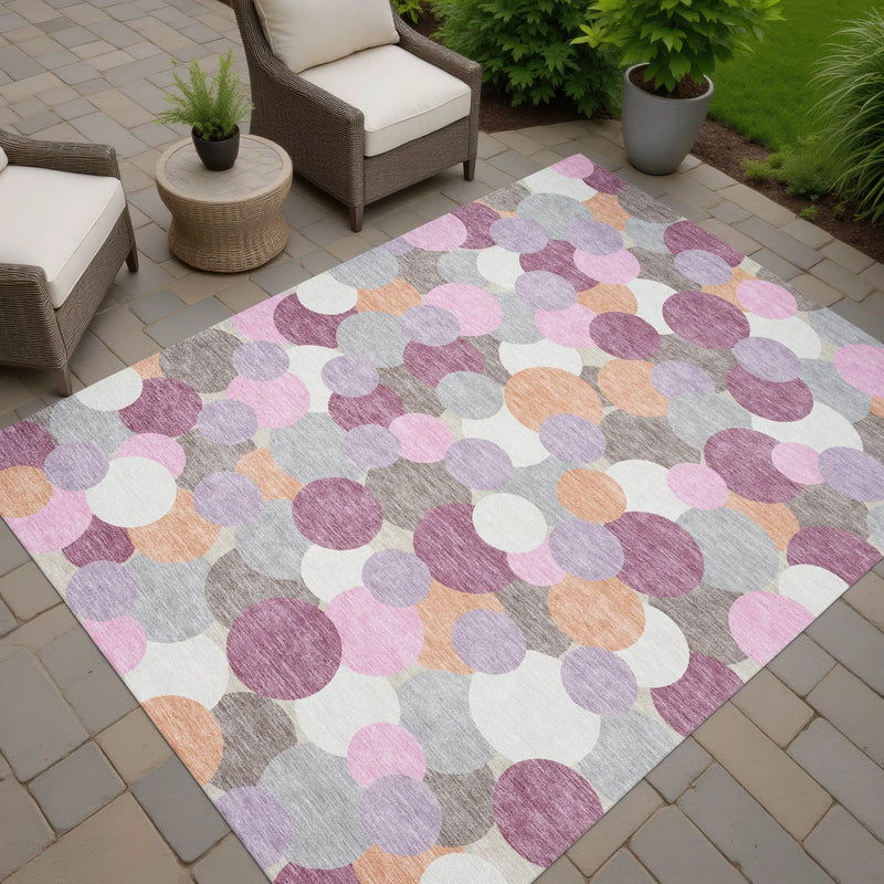 3' X 5' Blush And Pink Geometric Washable Indoor Outdoor Area Rug Homeroots Outdoor
