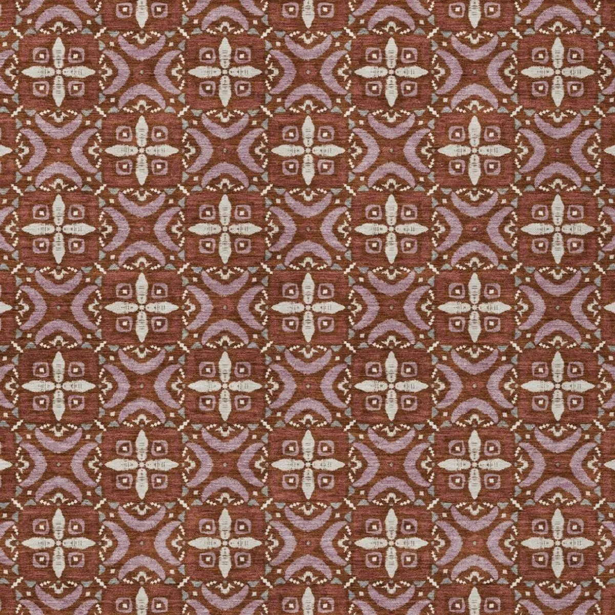 3' X 5' Brick Red And Red Geometric Washable Indoor Outdoor Area Rug Homeroots Outdoor