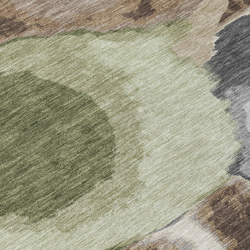 3' X 5' Brown And Beige Abstract Washable Indoor Outdoor Area Rug Homeroots Outdoor