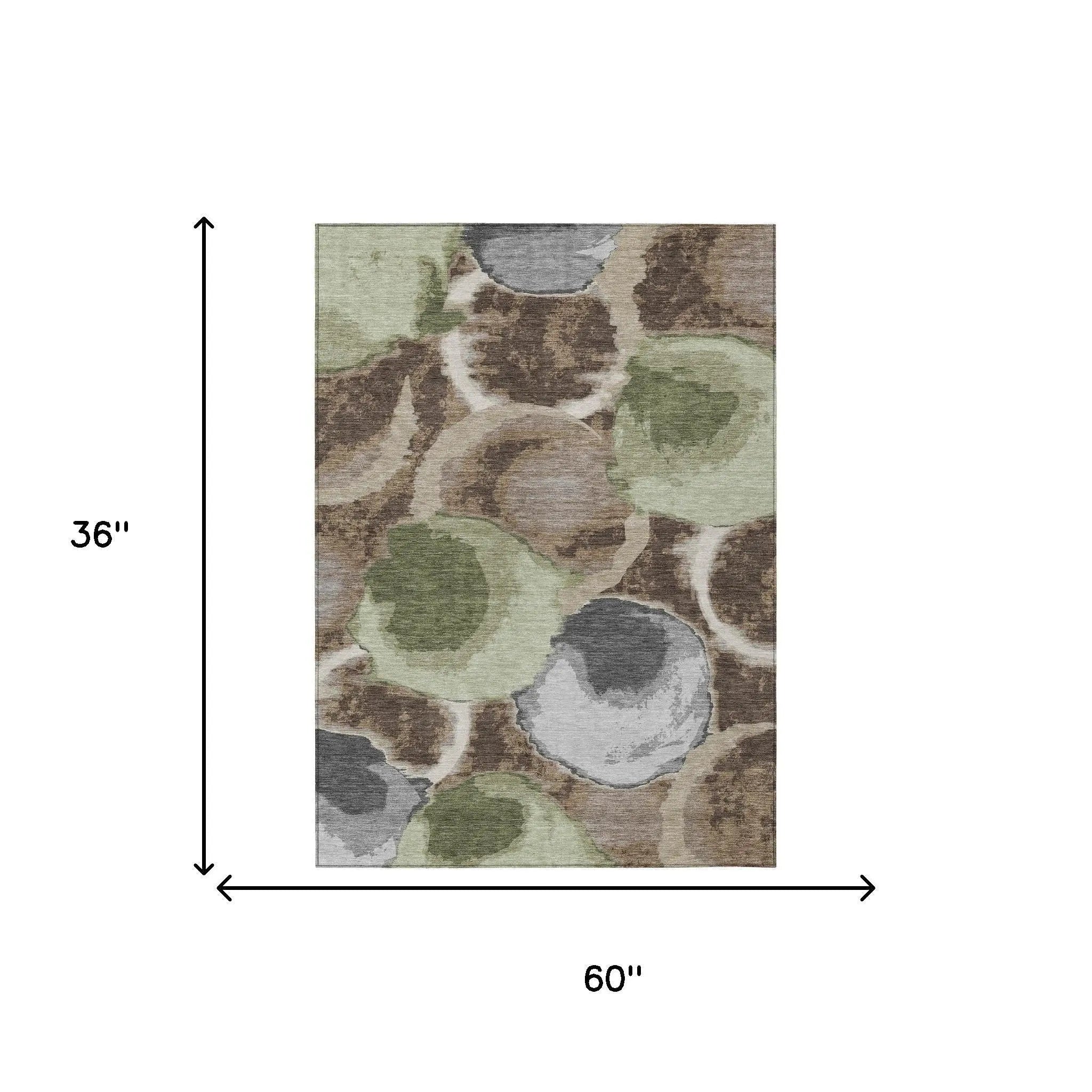 3' X 5' Brown And Beige Abstract Washable Indoor Outdoor Area Rug Homeroots Outdoor