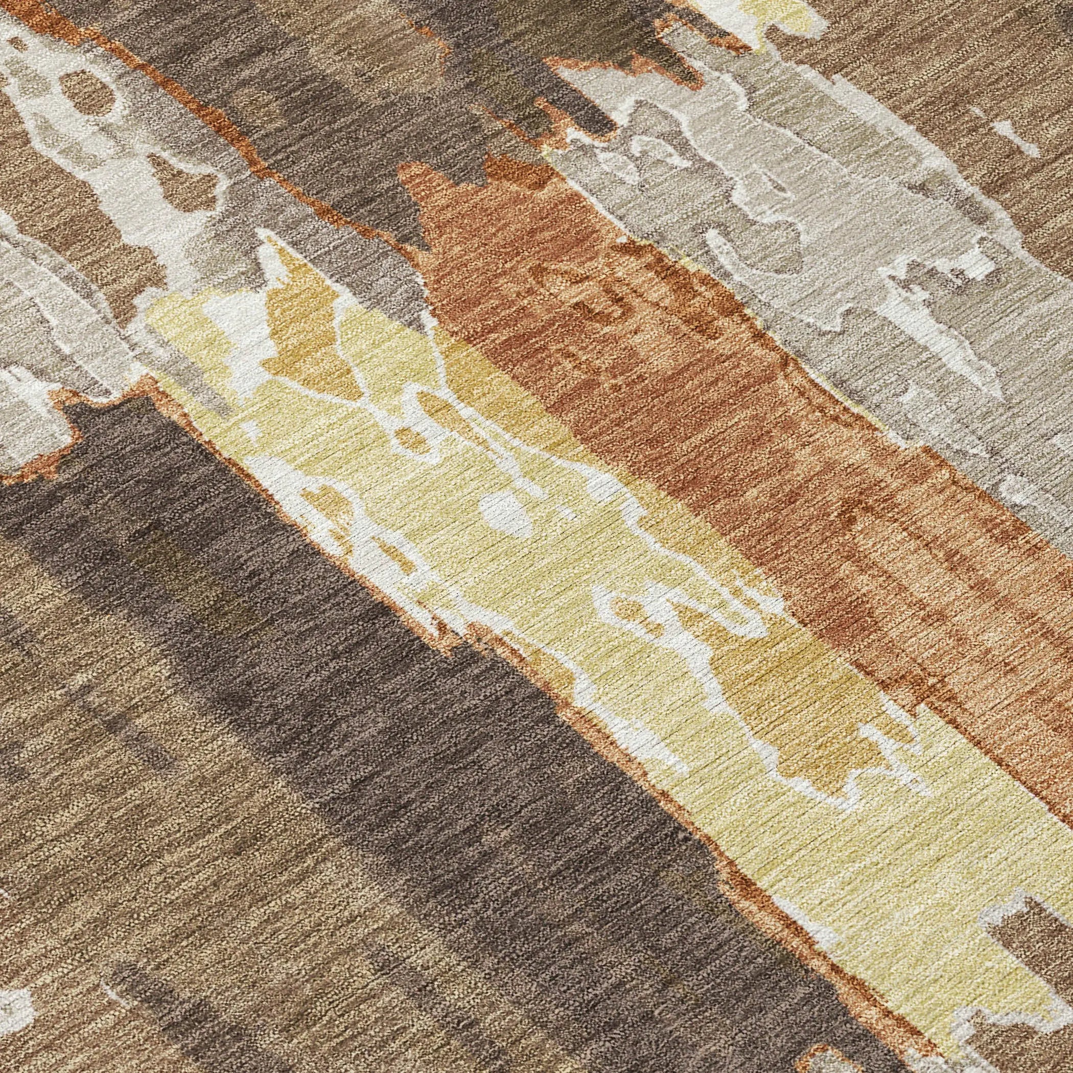 3' X 5' Brown And Beige Abstract Washable Indoor Outdoor Area Rug Homeroots Outdoor