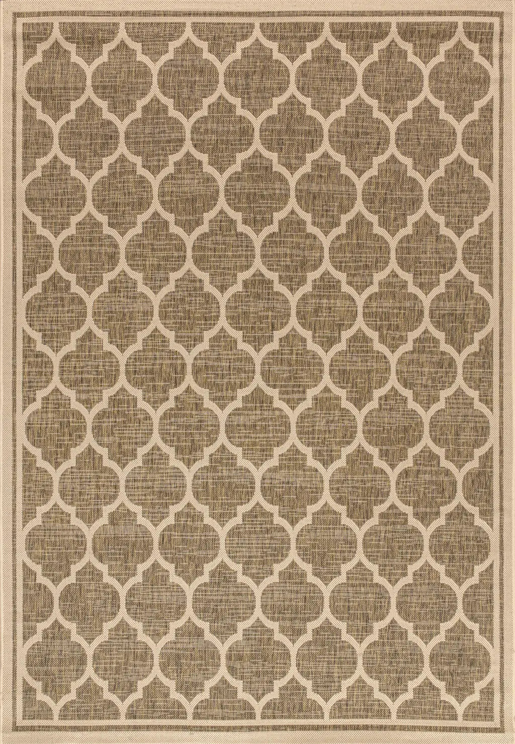 3' X 5' Brown And Beige Geometric Indoor Outdoor Area Rug Homeroots Outdoor