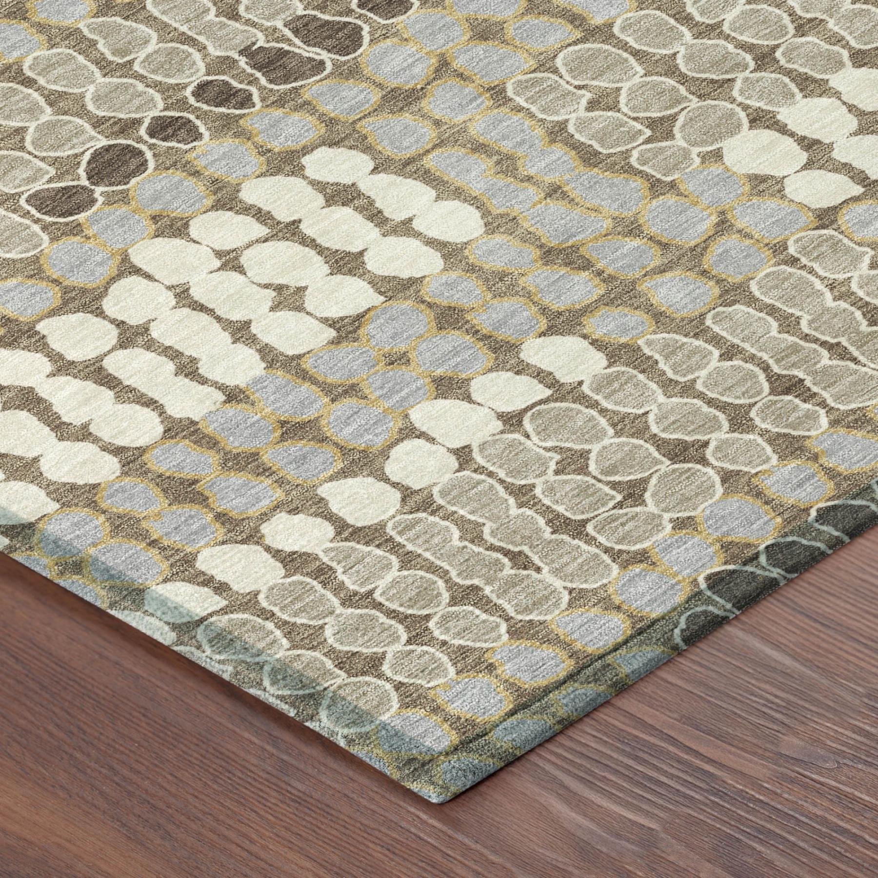 3' X 5' Brown And Beige Geometric Washable Indoor Outdoor Area Rug Homeroots Outdoor