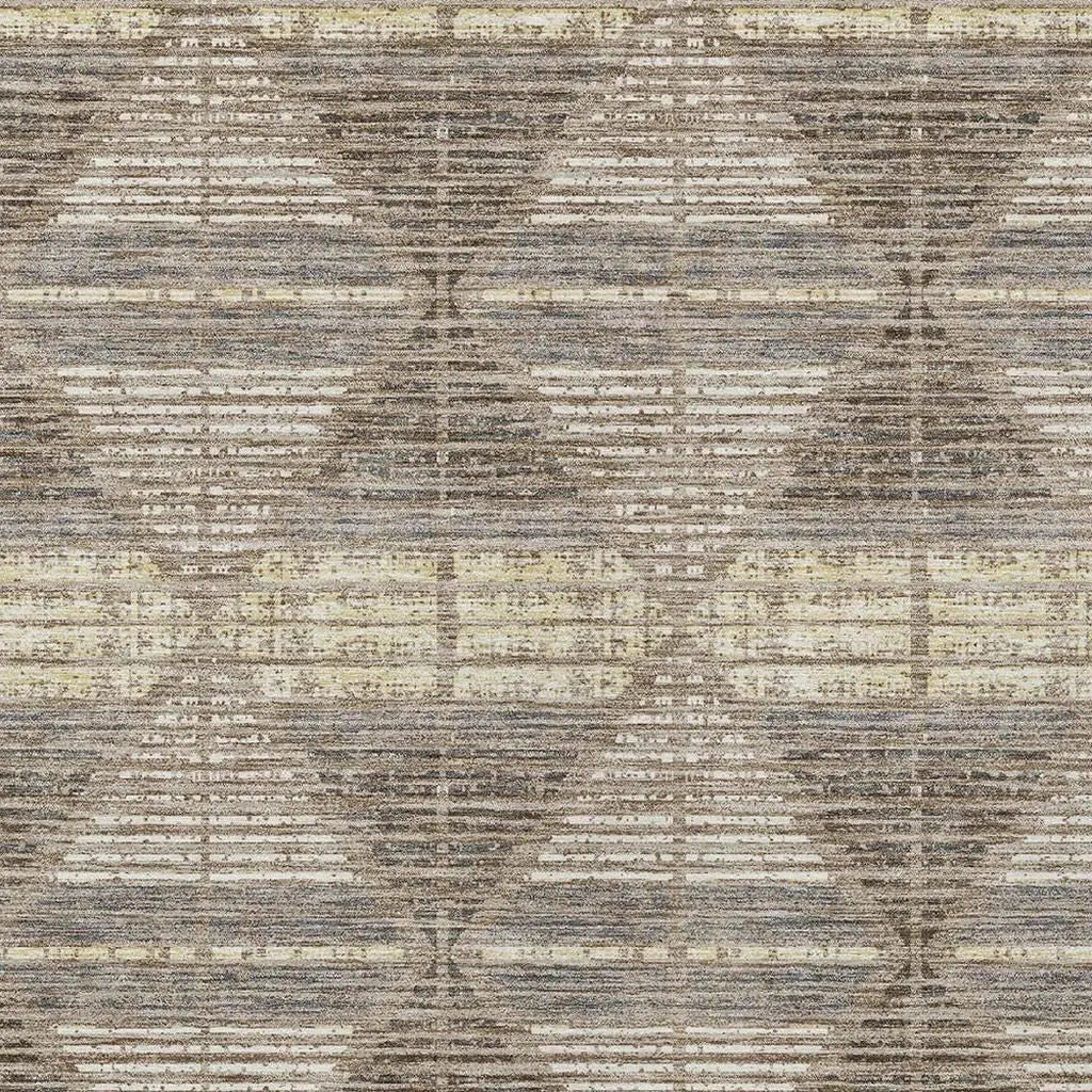 3' X 5' Brown And Beige Geometric Washable Indoor Outdoor Area Rug Homeroots Outdoor