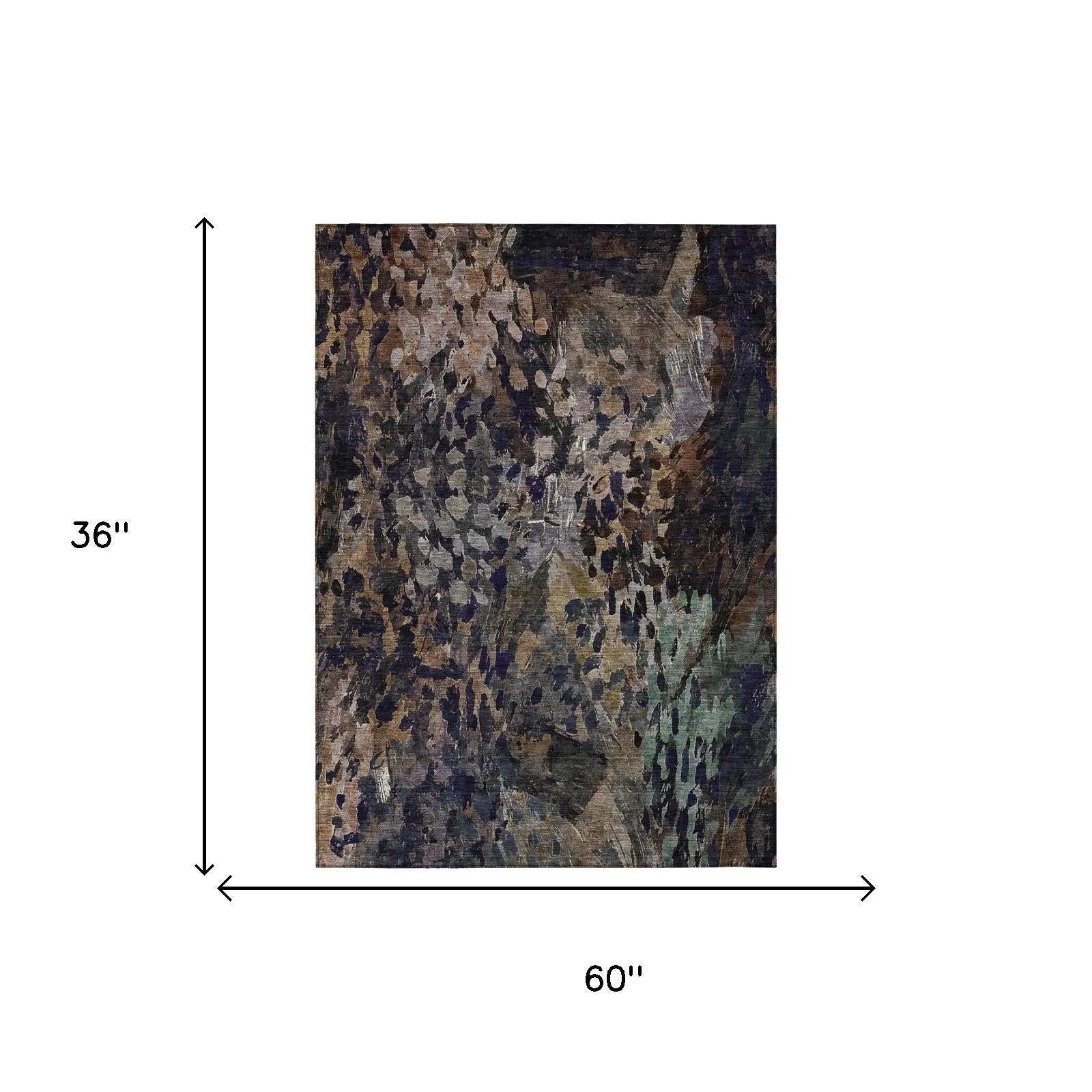 3' X 5' Brown And Black Abstract Washable Indoor Outdoor Area Rug Homeroots Outdoor