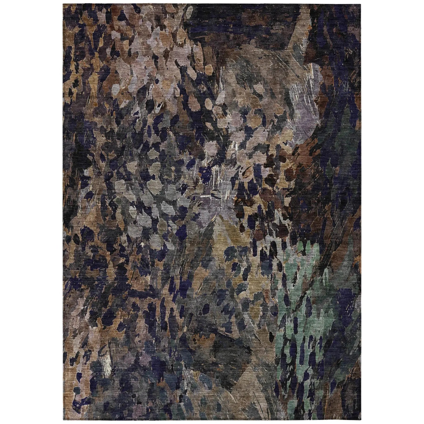3' X 5' Brown And Black Abstract Washable Indoor Outdoor Area Rug Homeroots Outdoor