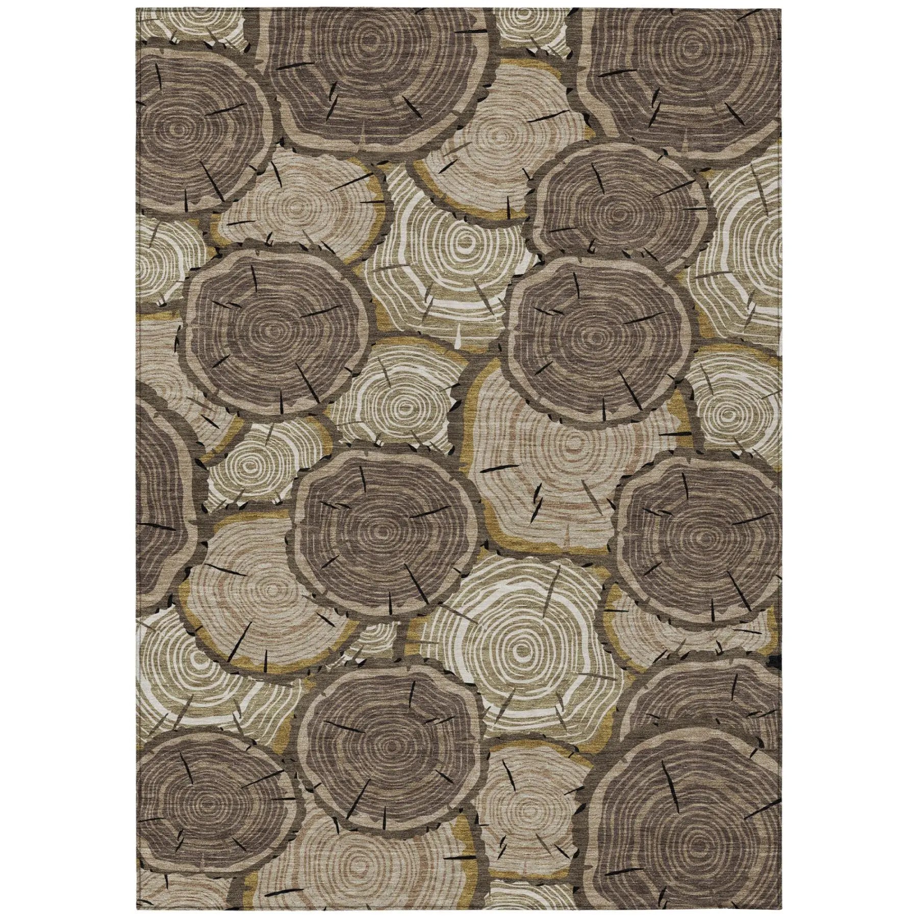 3' X 5' Brown And Chocolate Faux Bois Washable Indoor Outdoor Area Rug Homeroots Outdoor