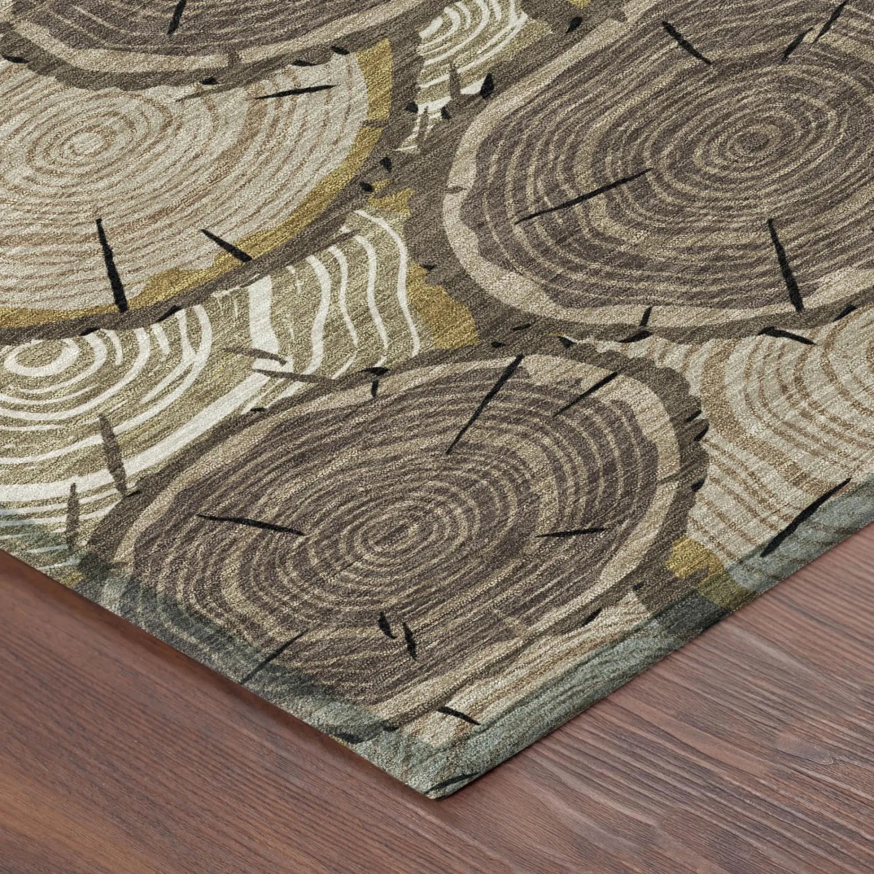 3' X 5' Brown And Chocolate Faux Bois Washable Indoor Outdoor Area Rug Homeroots Outdoor
