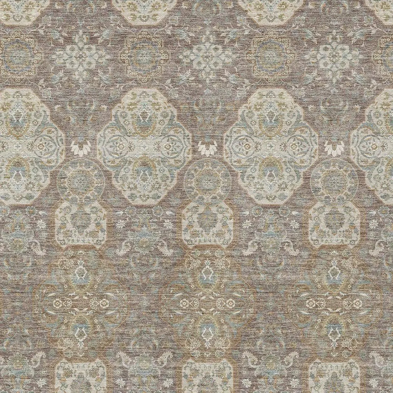 3' X 5' Brown And Copper Floral Washable Indoor Outdoor Area Rug Homeroots Outdoor