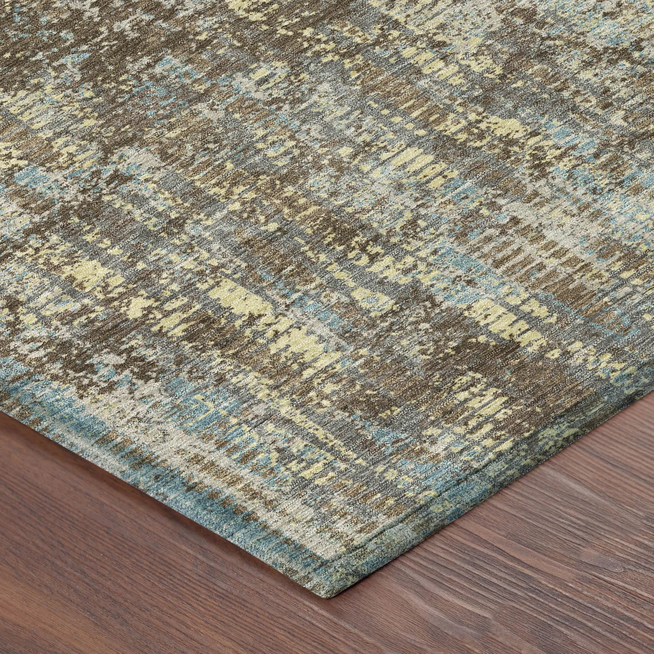 3' X 5' Brown And Graphite Abstract Washable Indoor Outdoor Area Rug Homeroots Outdoor