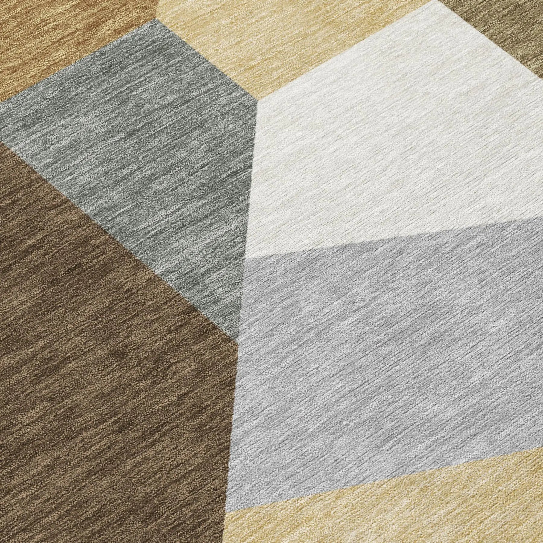 3' X 5' Brown And Graphite Geometric Washable Indoor Outdoor Area Rug Homeroots Outdoor