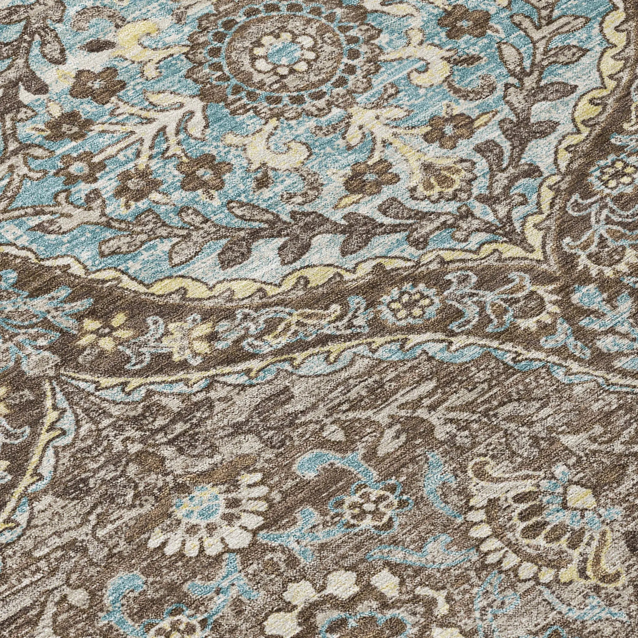 3' X 5' Brown And Graphite Ogee Washable Indoor Outdoor Area Rug Homeroots Outdoor