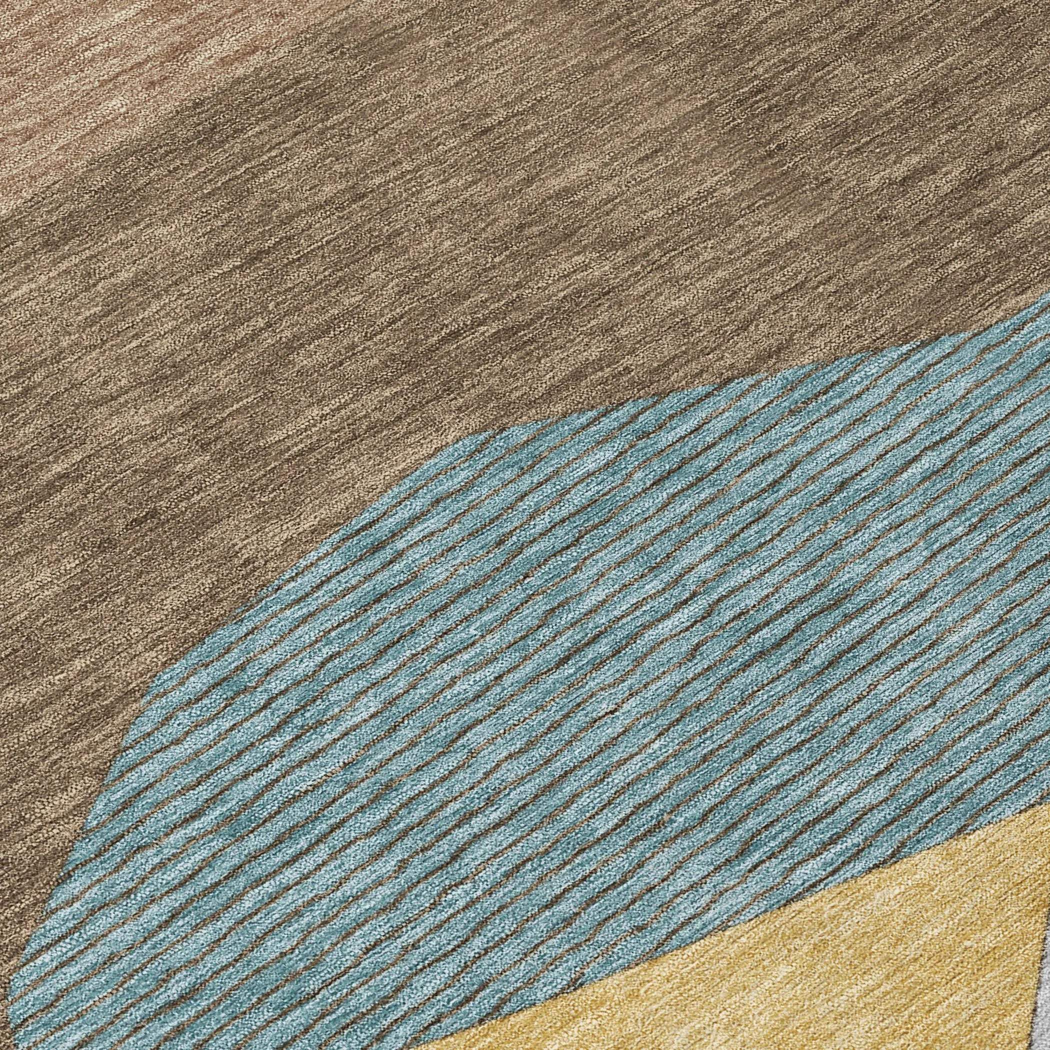 3' X 5' Brown And Gray Geometric Washable Indoor Outdoor Area Rug Homeroots Outdoor