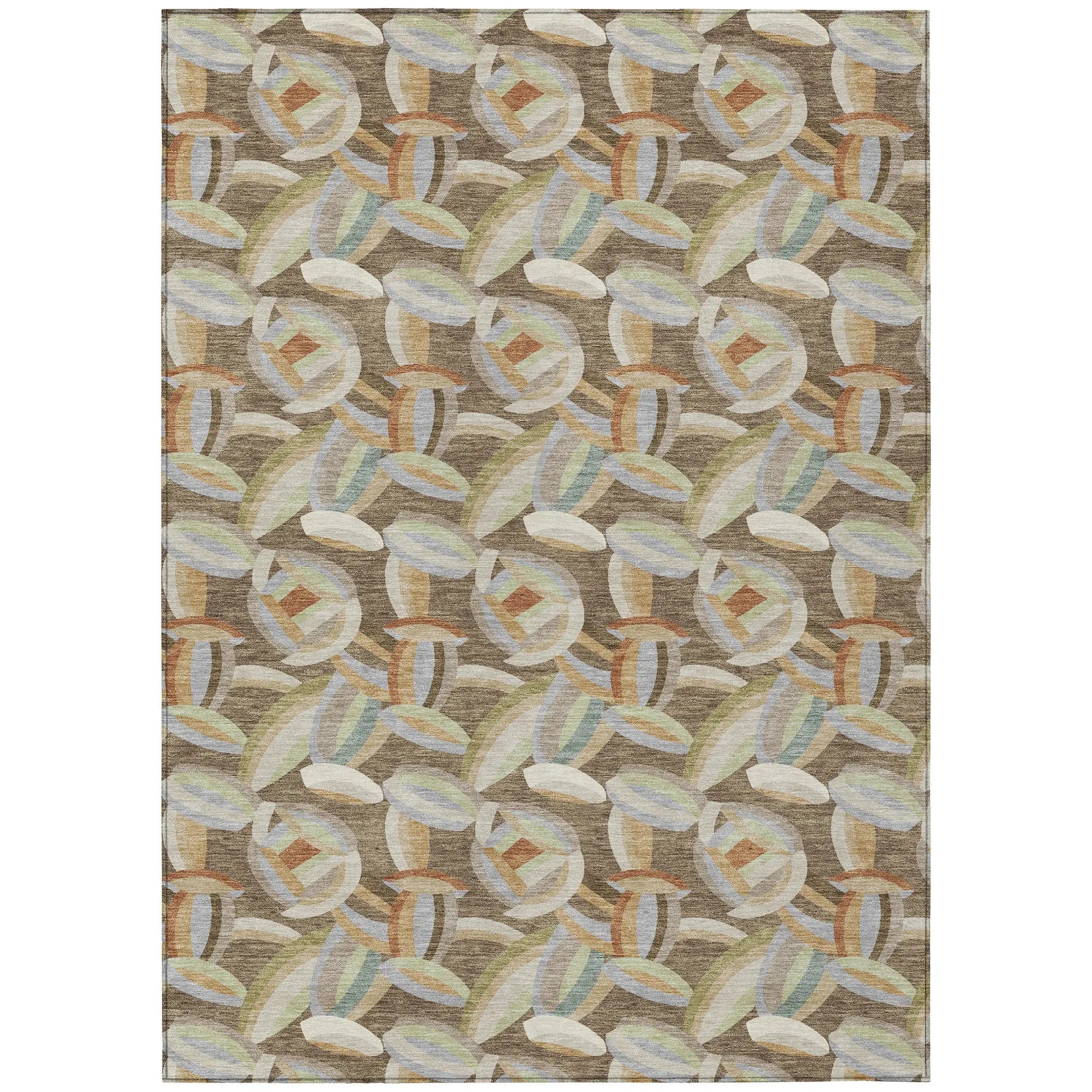 3' X 5' Brown And Ivory Abstract Washable Indoor Outdoor Area Rug Homeroots Outdoor