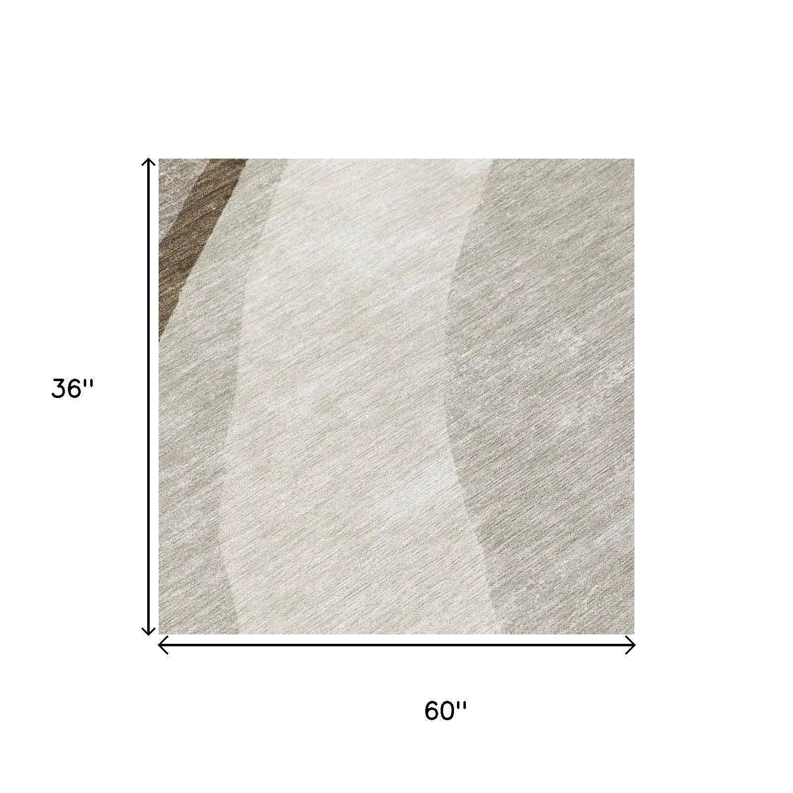 3' X 5' Brown And Ivory Abstract Washable Indoor Outdoor Area Rug Homeroots Outdoor