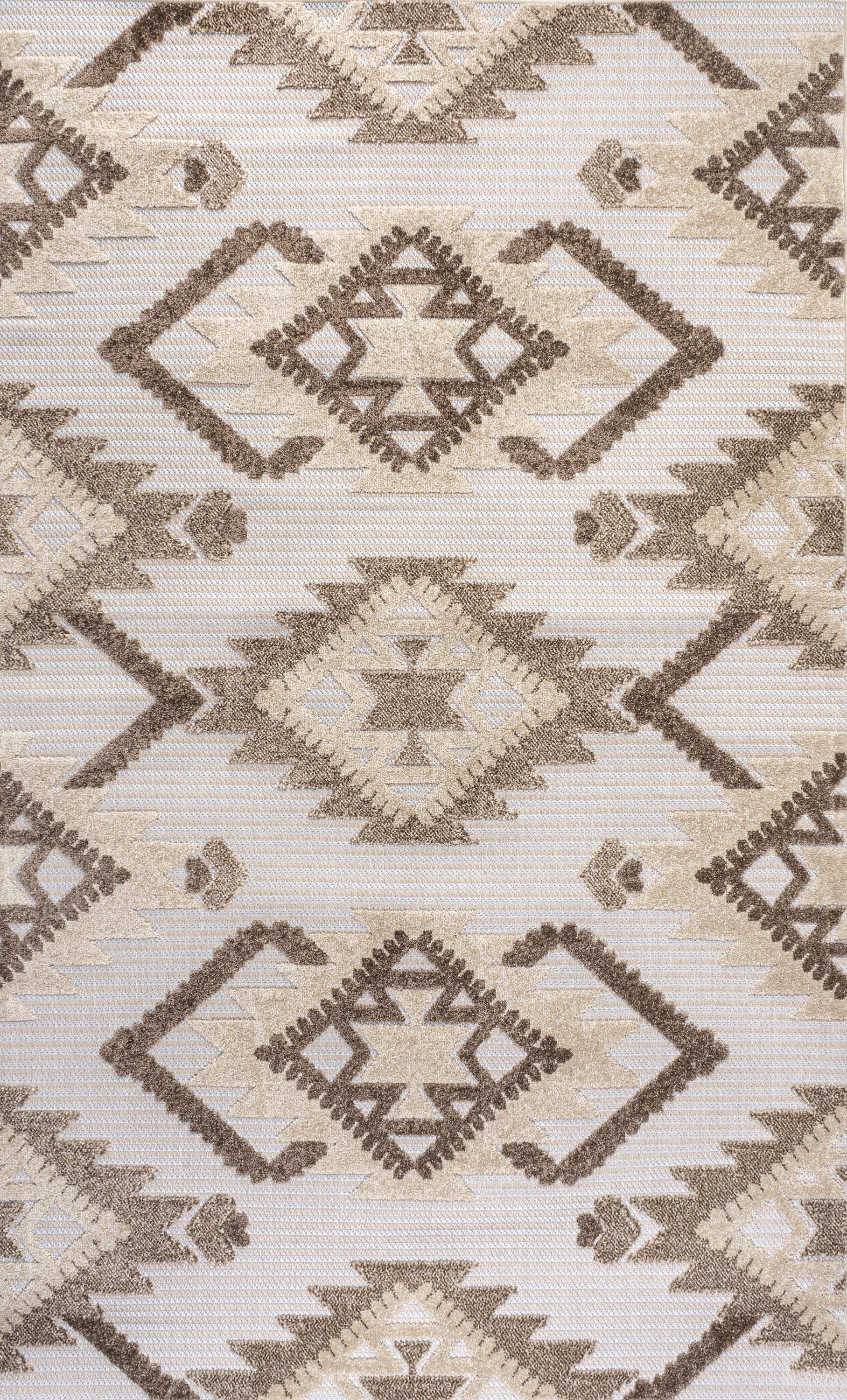 3' X 5' Brown And Ivory Moroccan Indoor Outdoor Area Rug - GreatEagleInc