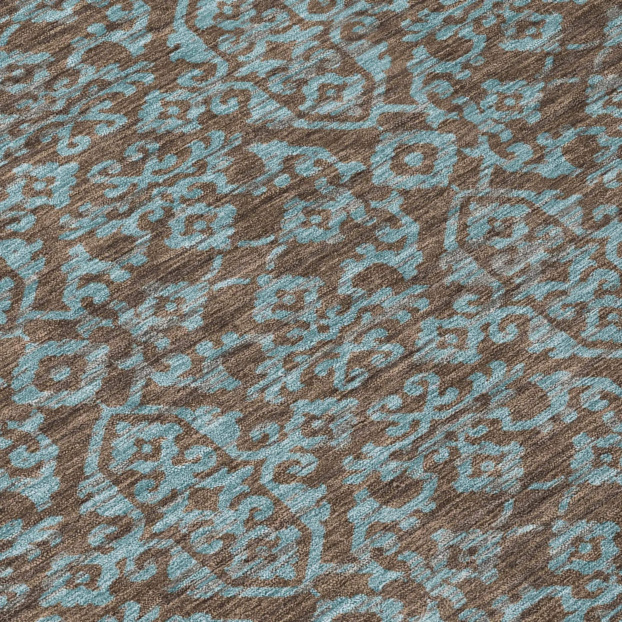 3' X 5' Brown And Linen Oriental Washable Indoor Outdoor Area Rug Homeroots Outdoor