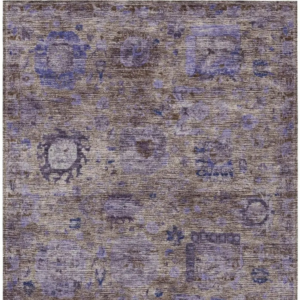 3' X 5' Brown And Plum Abstract Washable Indoor Outdoor Area Rug Homeroots Outdoor