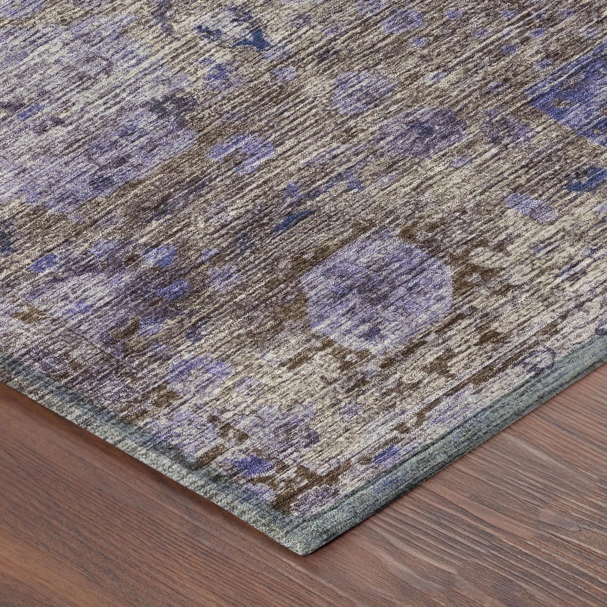3' X 5' Brown And Plum Abstract Washable Indoor Outdoor Area Rug Homeroots Outdoor