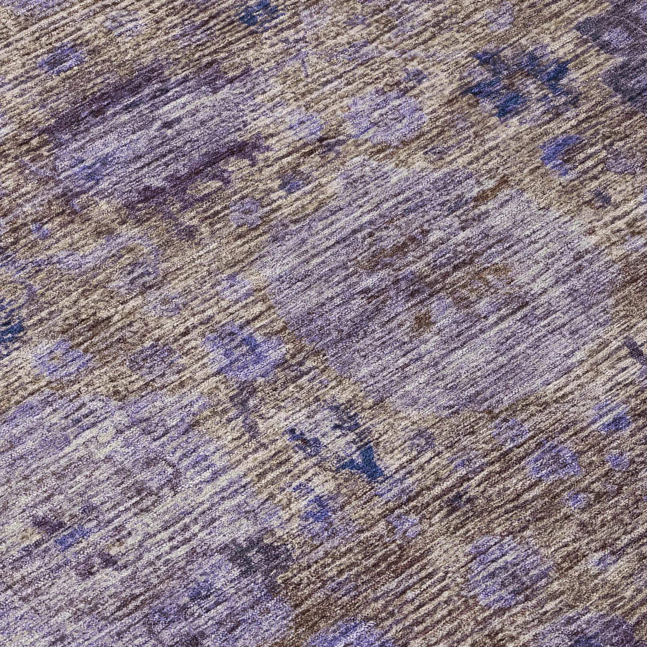 3' X 5' Brown And Plum Abstract Washable Indoor Outdoor Area Rug Homeroots Outdoor