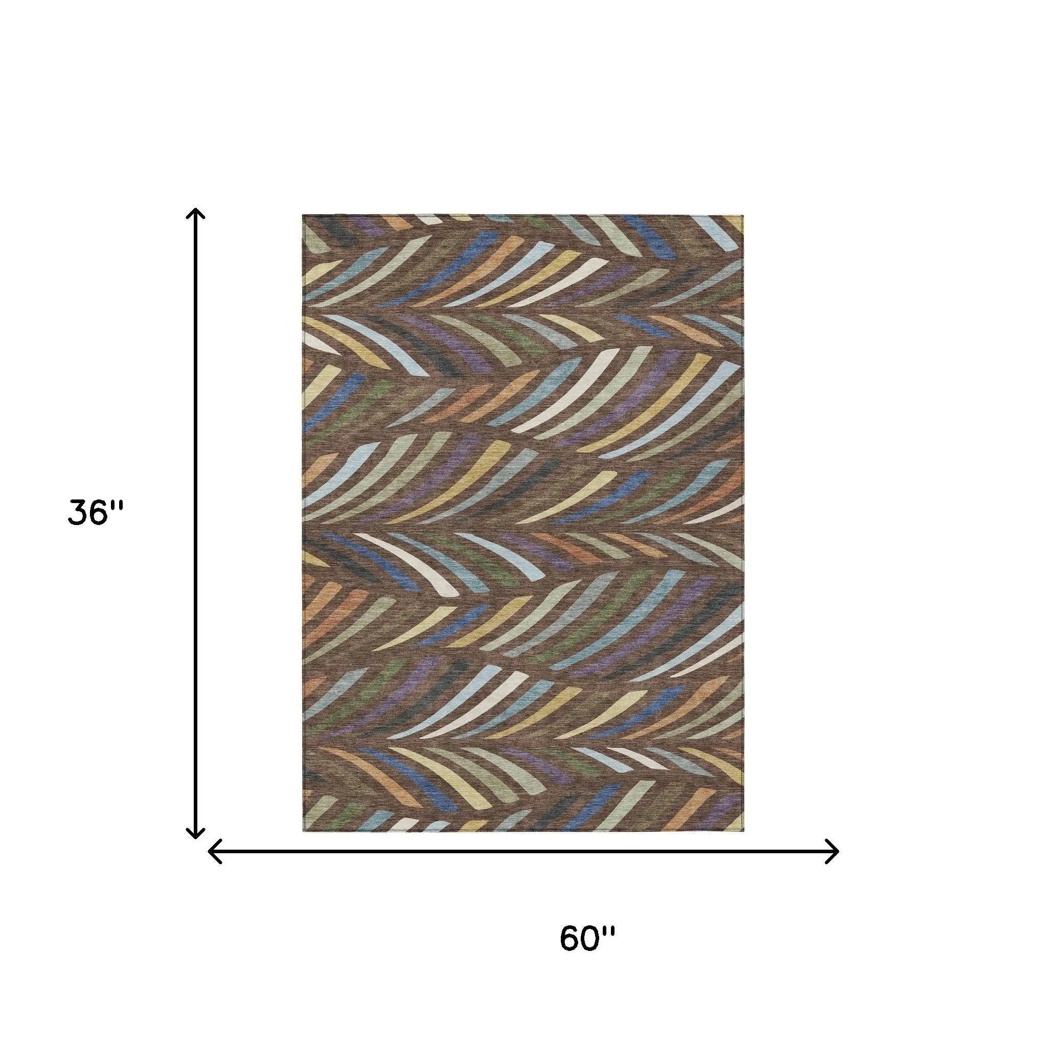 3' X 5' Brown And Plum Abstract Washable Indoor Outdoor Area Rug Homeroots Outdoor