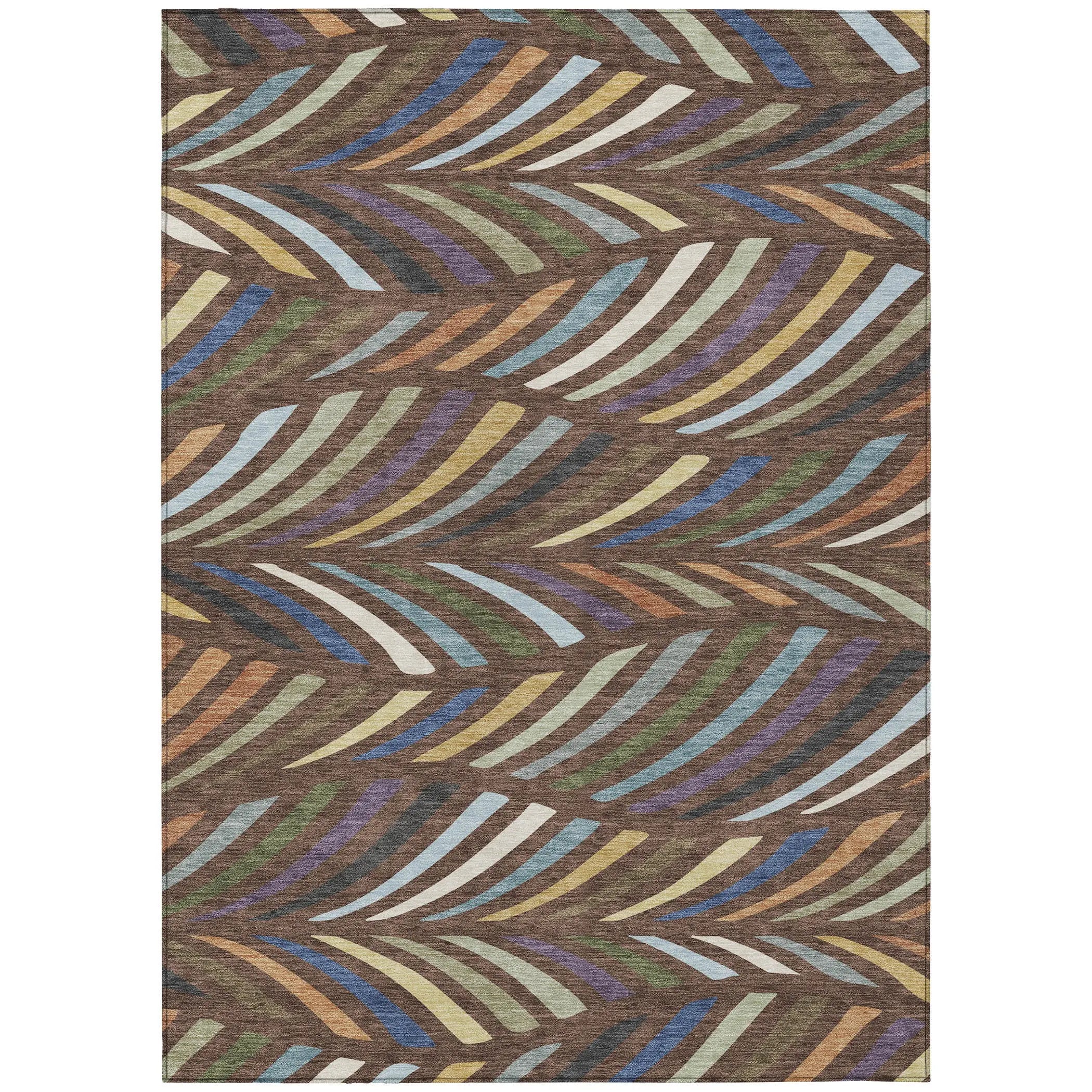3' X 5' Brown And Plum Abstract Washable Indoor Outdoor Area Rug Homeroots Outdoor