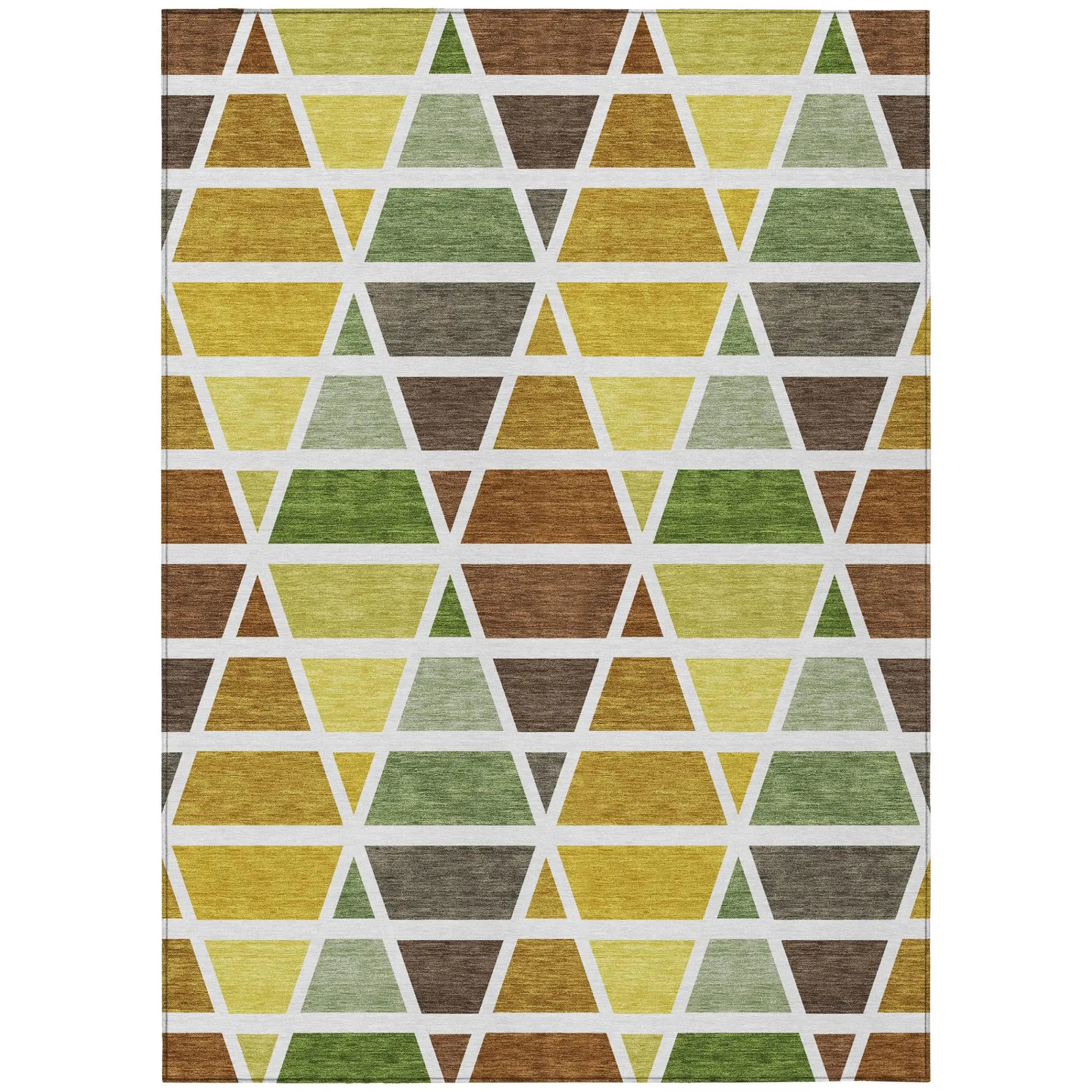 3' X 5' Brown And White Geometric Washable Indoor Outdoor Area Rug Homeroots Outdoor