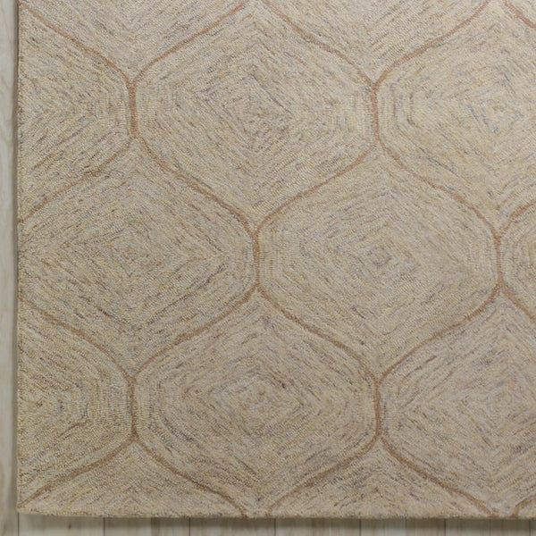 3' X 5' Brown Ivory And White Wool Geometric Hand Tufted Area Rug Homeroots Home Decor