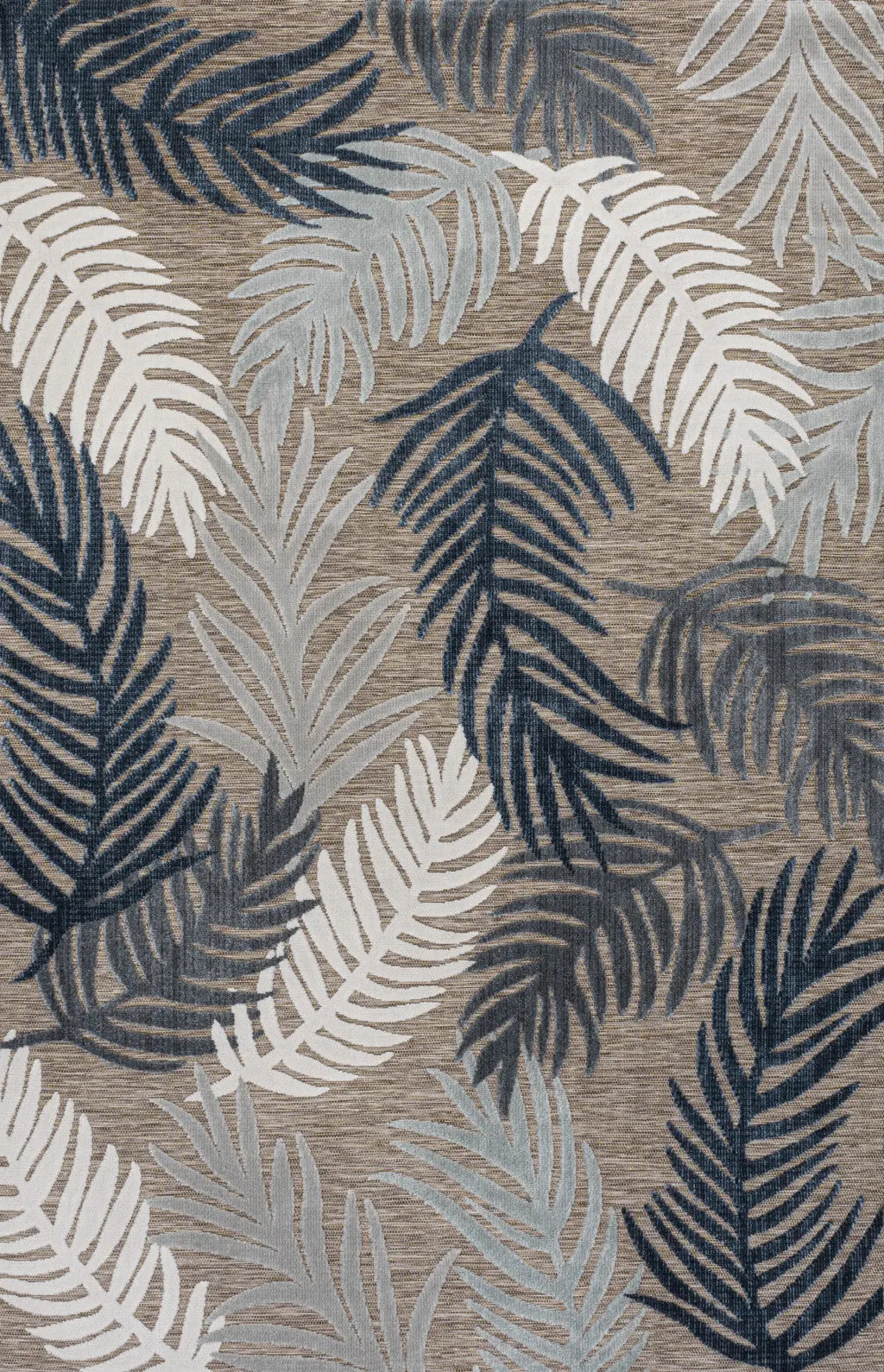 3' X 5' Brown Navy Blue And Ivory Floral Indoor Outdoor Area Rug - GreatEagleInc