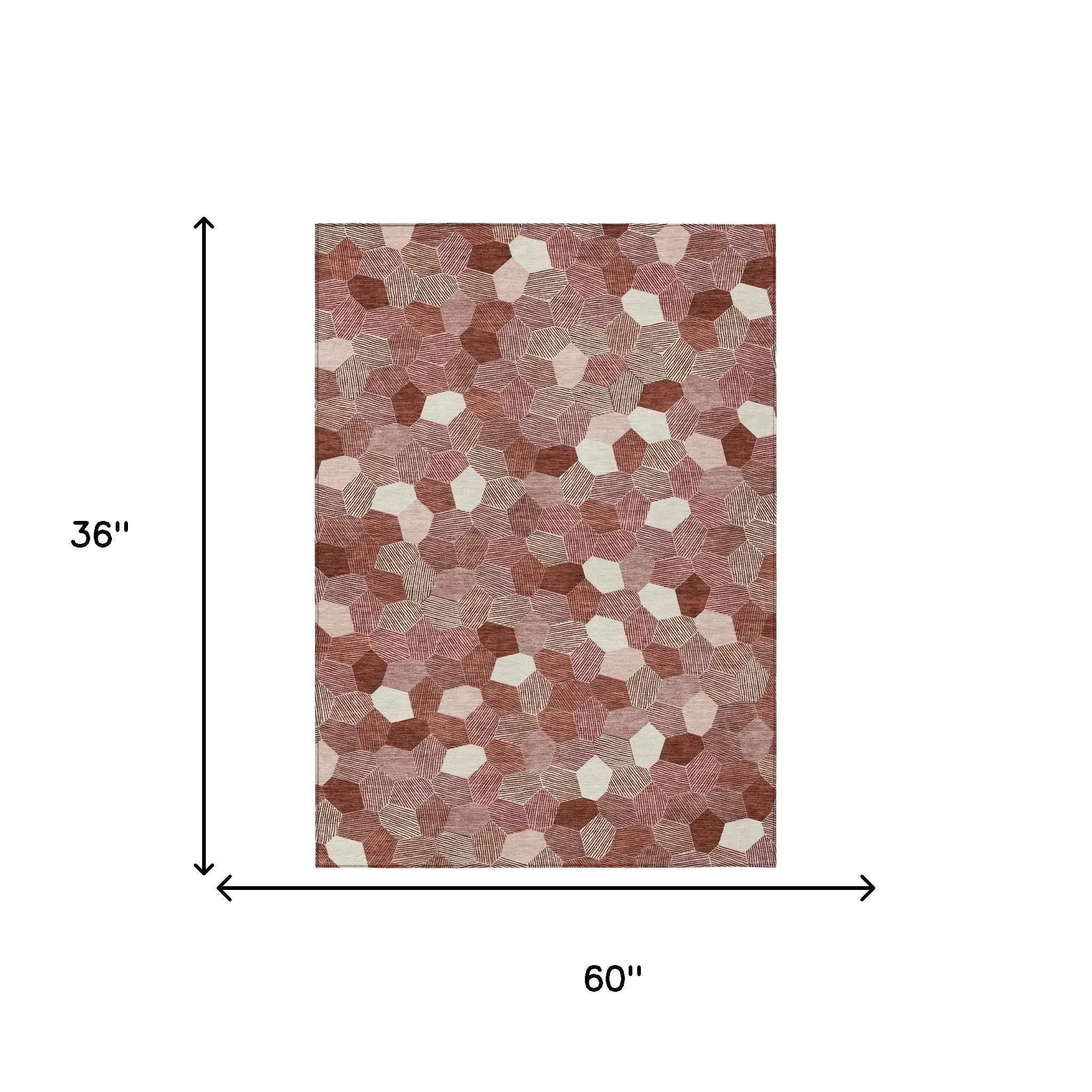 3' X 5' Burgundy And Ivory Geometric Washable Indoor Outdoor Area Rug Homeroots Outdoor