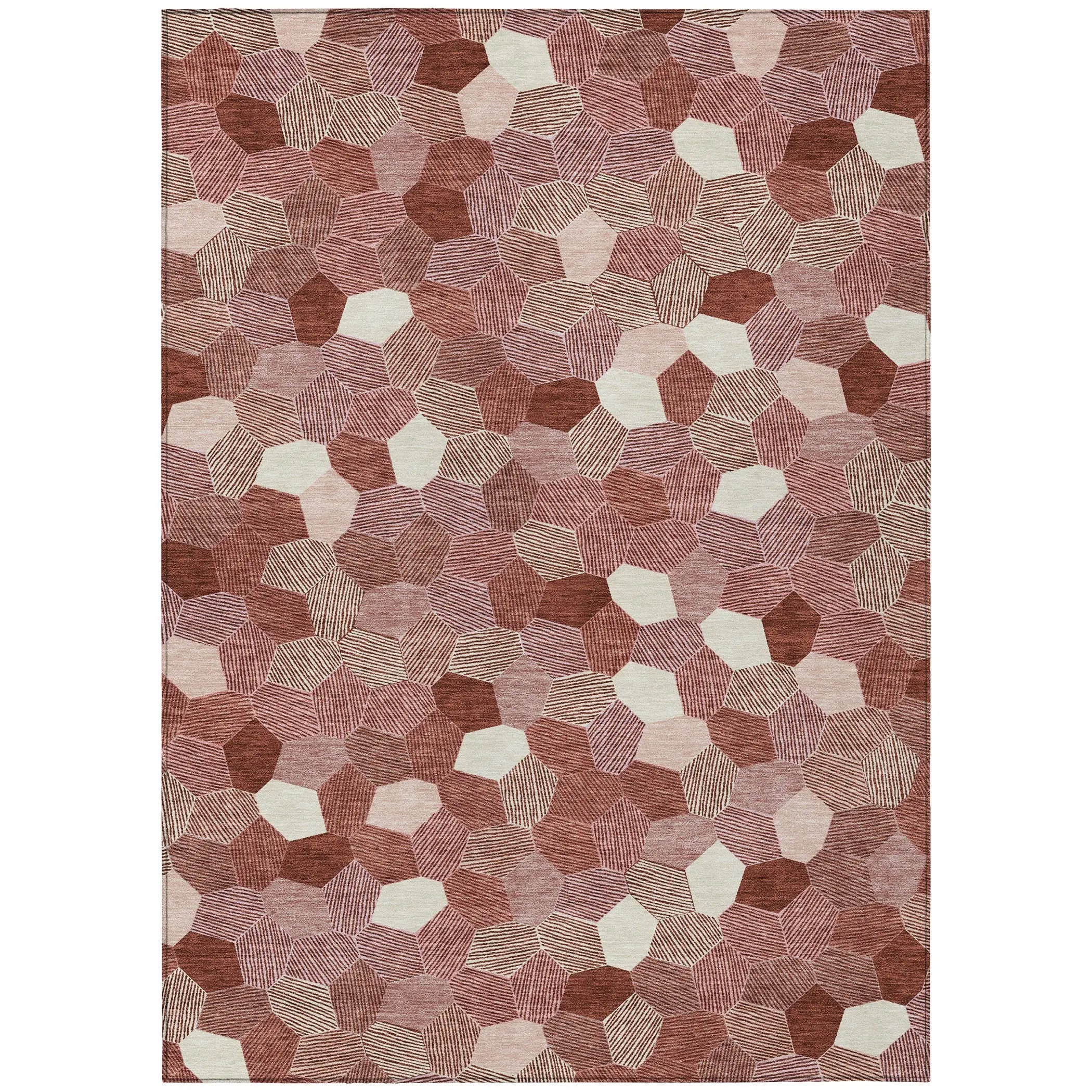 3' X 5' Burgundy And Ivory Geometric Washable Indoor Outdoor Area Rug Homeroots Outdoor