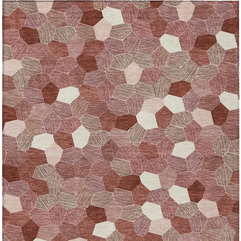 3' X 5' Burgundy And Ivory Geometric Washable Indoor Outdoor Area Rug Homeroots Outdoor