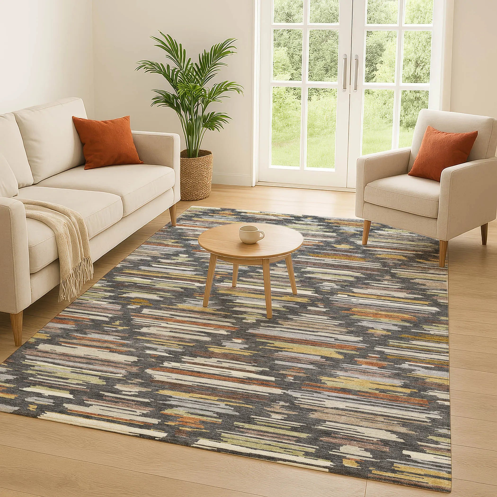 3' X 5' Charcoal And Gray Southwestern Washable Indoor Outdoor Area Rug Homeroots Outdoor