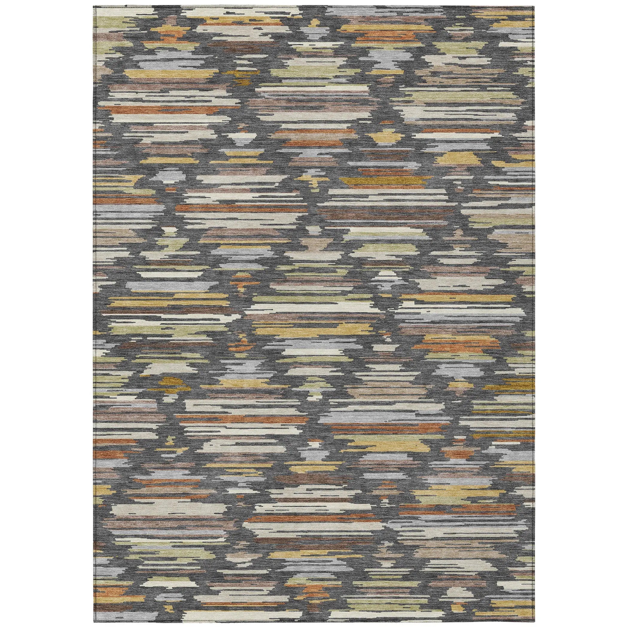 3' X 5' Charcoal And Gray Southwestern Washable Indoor Outdoor Area Rug Homeroots Outdoor