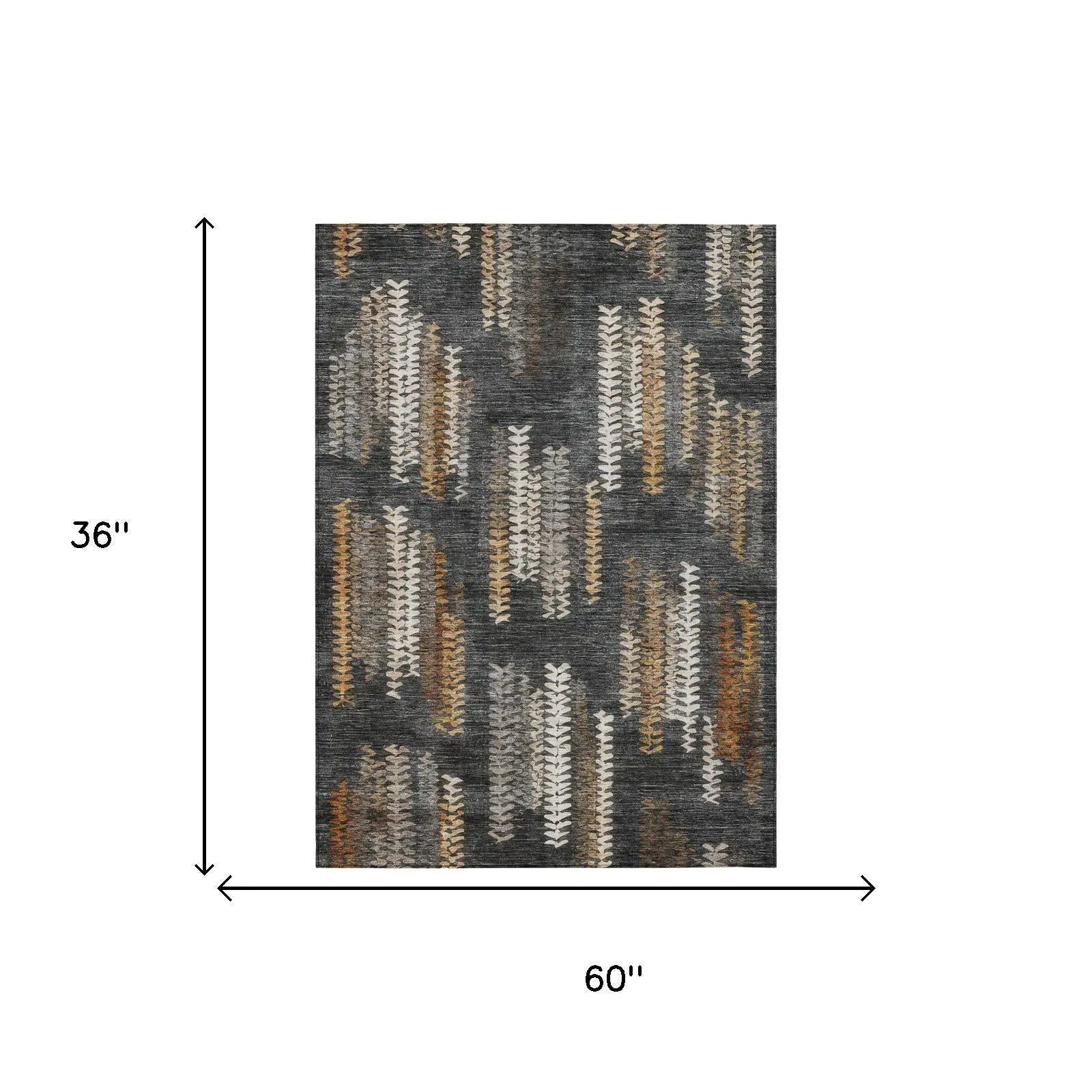 3' X 5' Charcoal And Gray Striped Washable Indoor Outdoor Area Rug Homeroots Outdoor