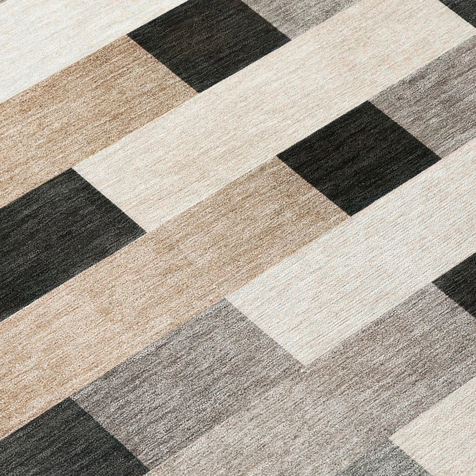 3' X 5' Charcoal And Gray Striped Washable Indoor Outdoor Area Rug Homeroots Outdoor